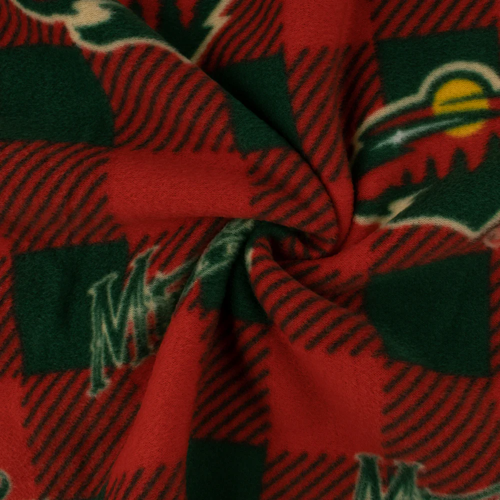 Minnesota Wild - NHL Fleece Print - Buffalo plaid - Red - Image 3