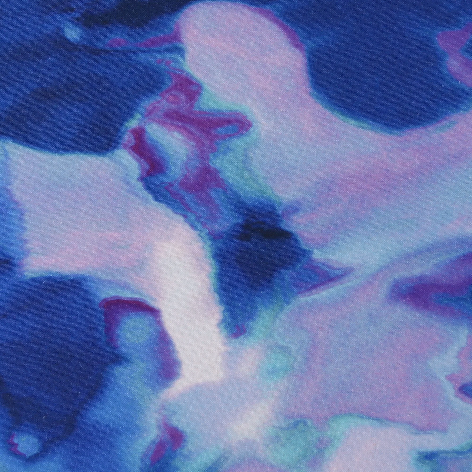Mix of printed rayon and Linen - BARBADOS - 003 - Blue