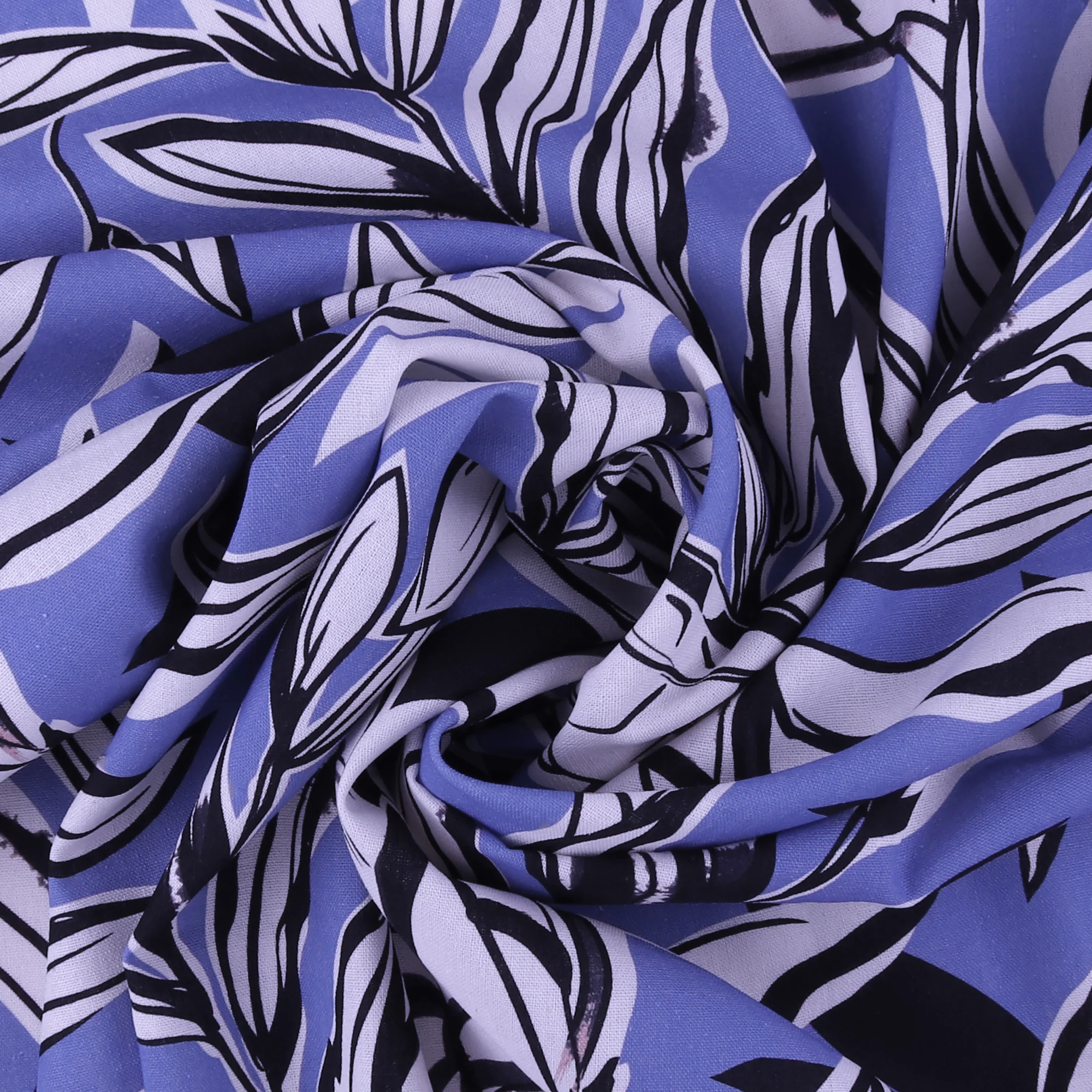 Mix of printed rayon and Linen - BARBADOS - 005 - Blue - Image 2