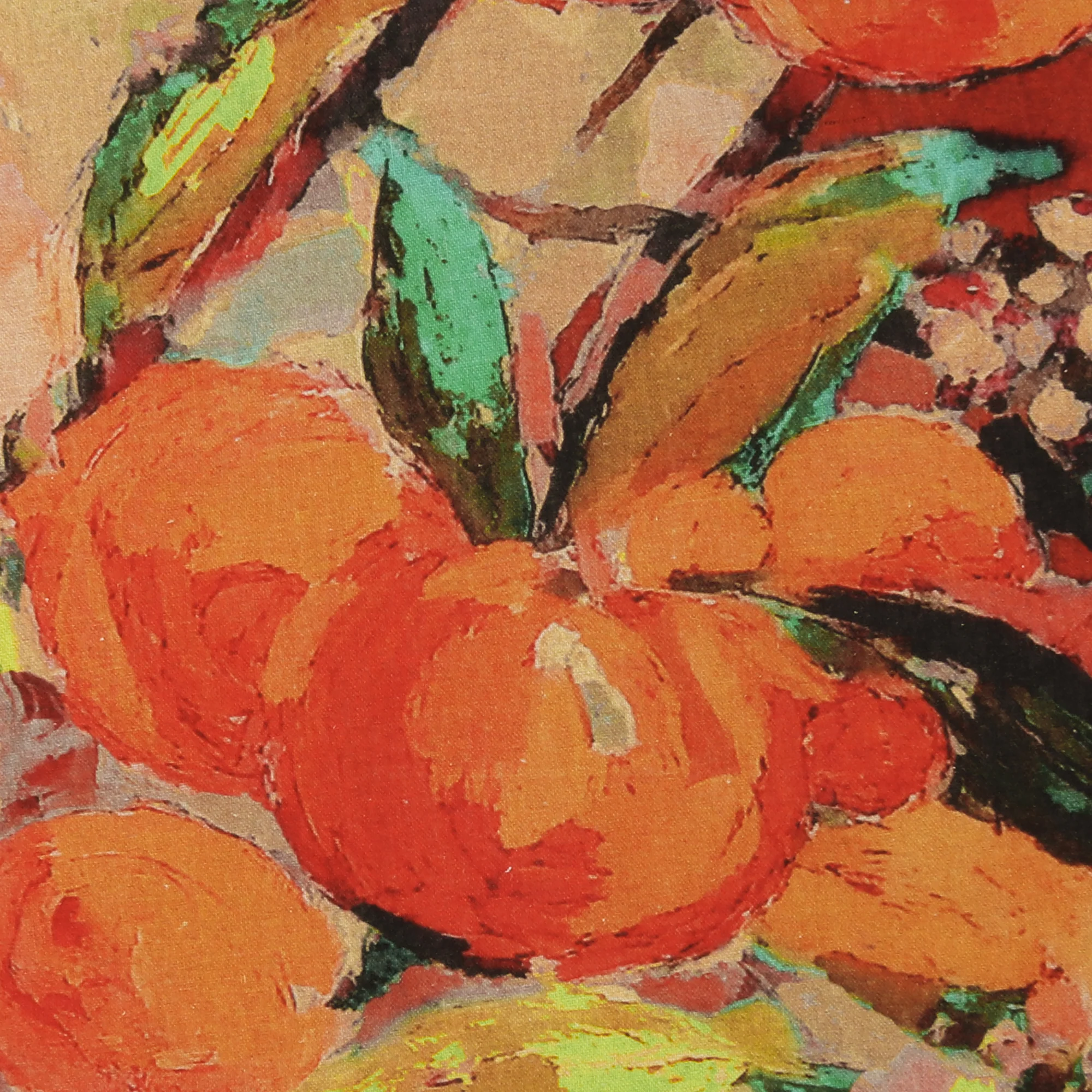 Mix of printed rayon and Linen - BARBADOS - 009 - Orange