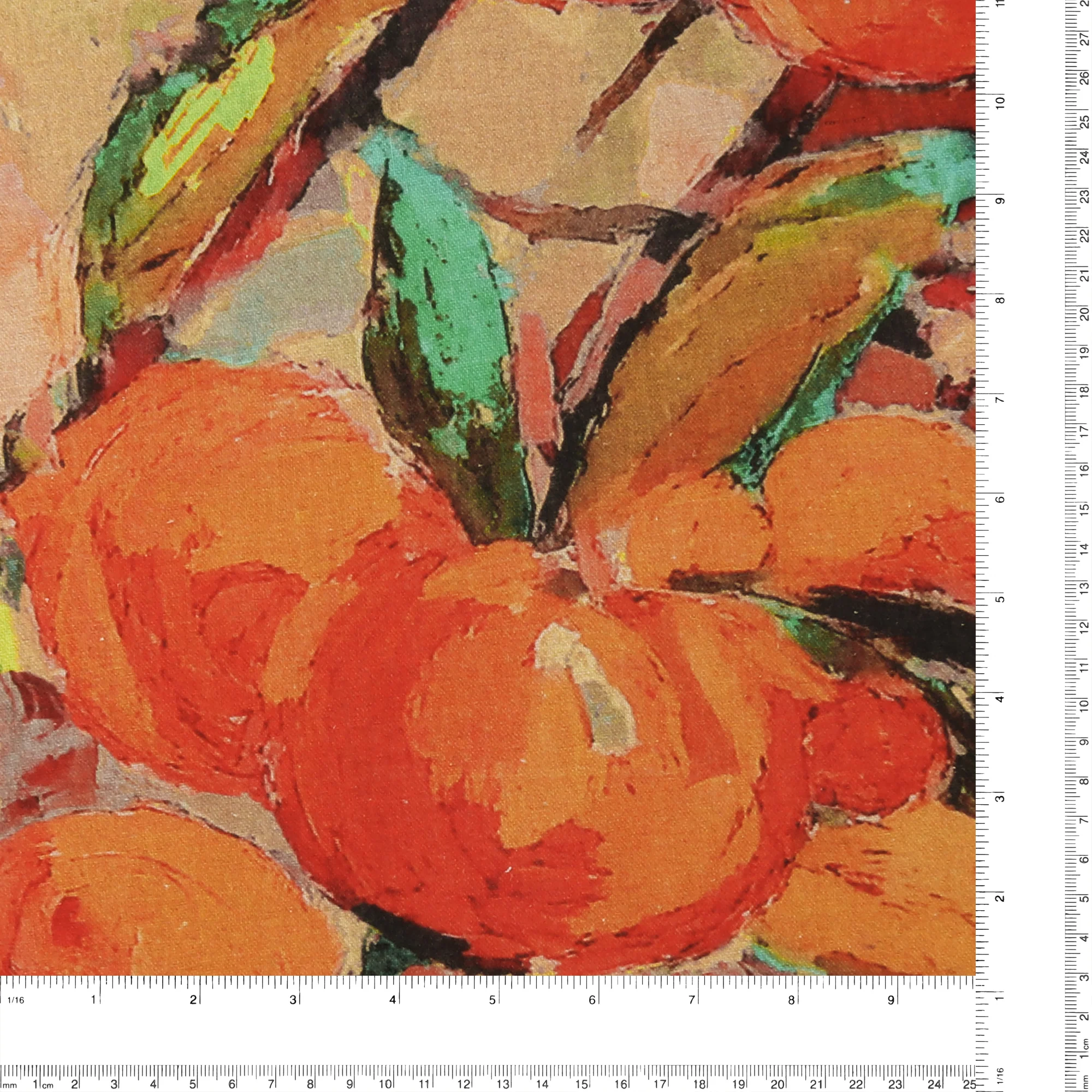Mix of printed rayon and Linen - BARBADOS - 009 - Orange - Image 3
