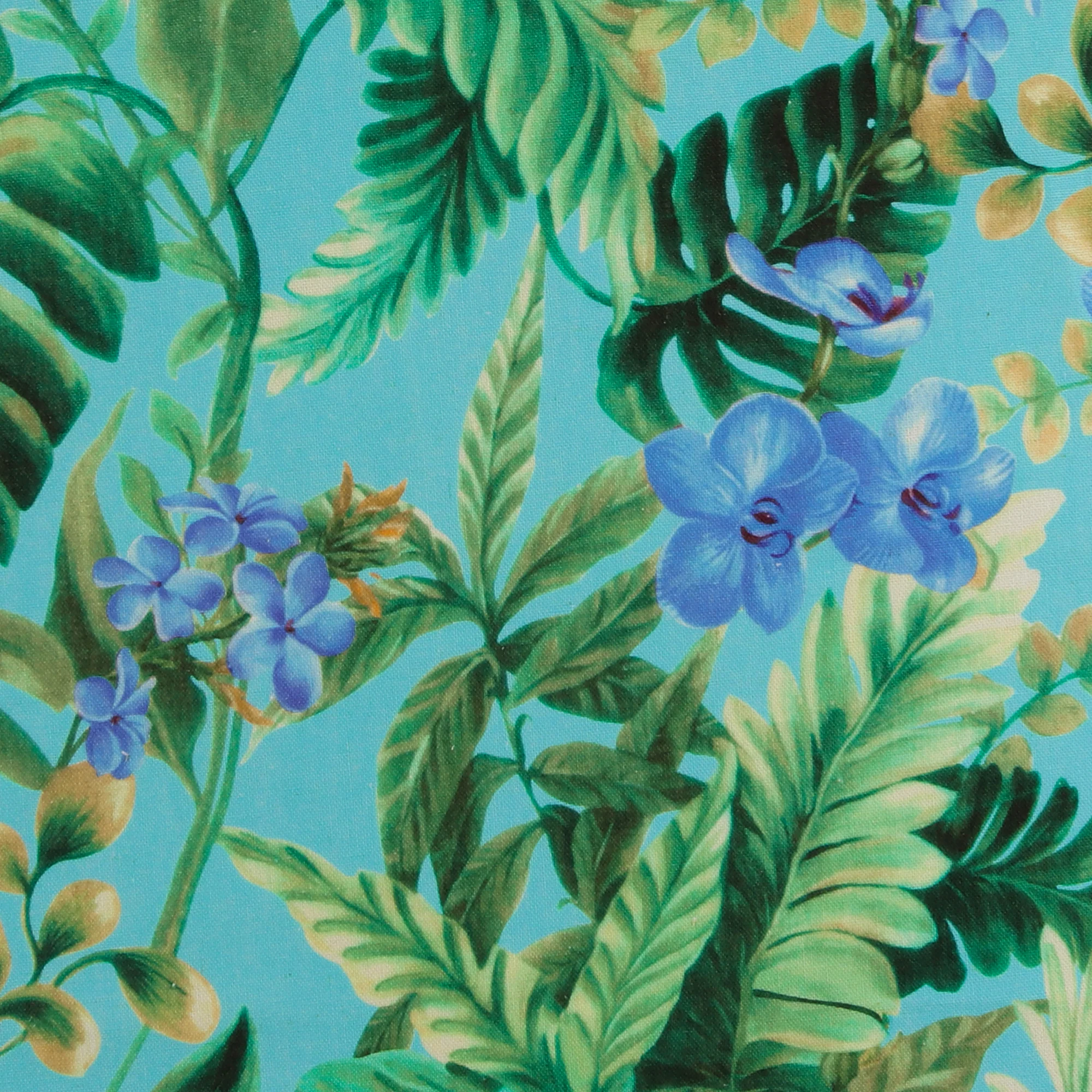 Mix of printed rayon and Linen - BARBADOS - 012 - Aqua
