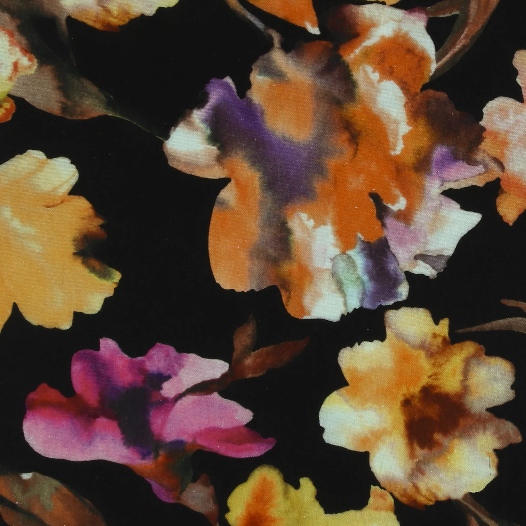 Mix of printed rayon and Linen - BARBADOS - 014 - Black