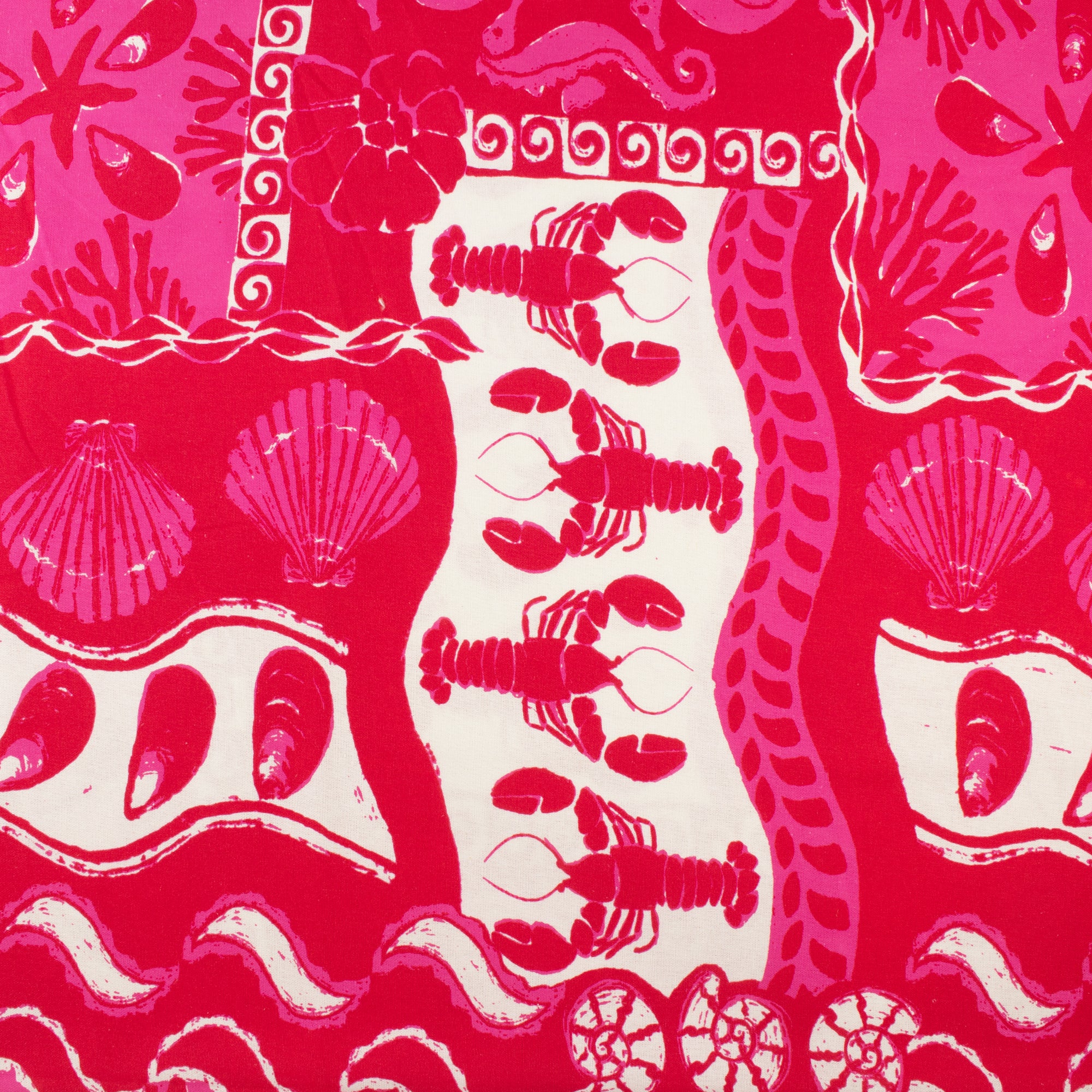 Mix of printed rayon and Linen - SUMMER ESSENTIALS - 001 - Hot Pink