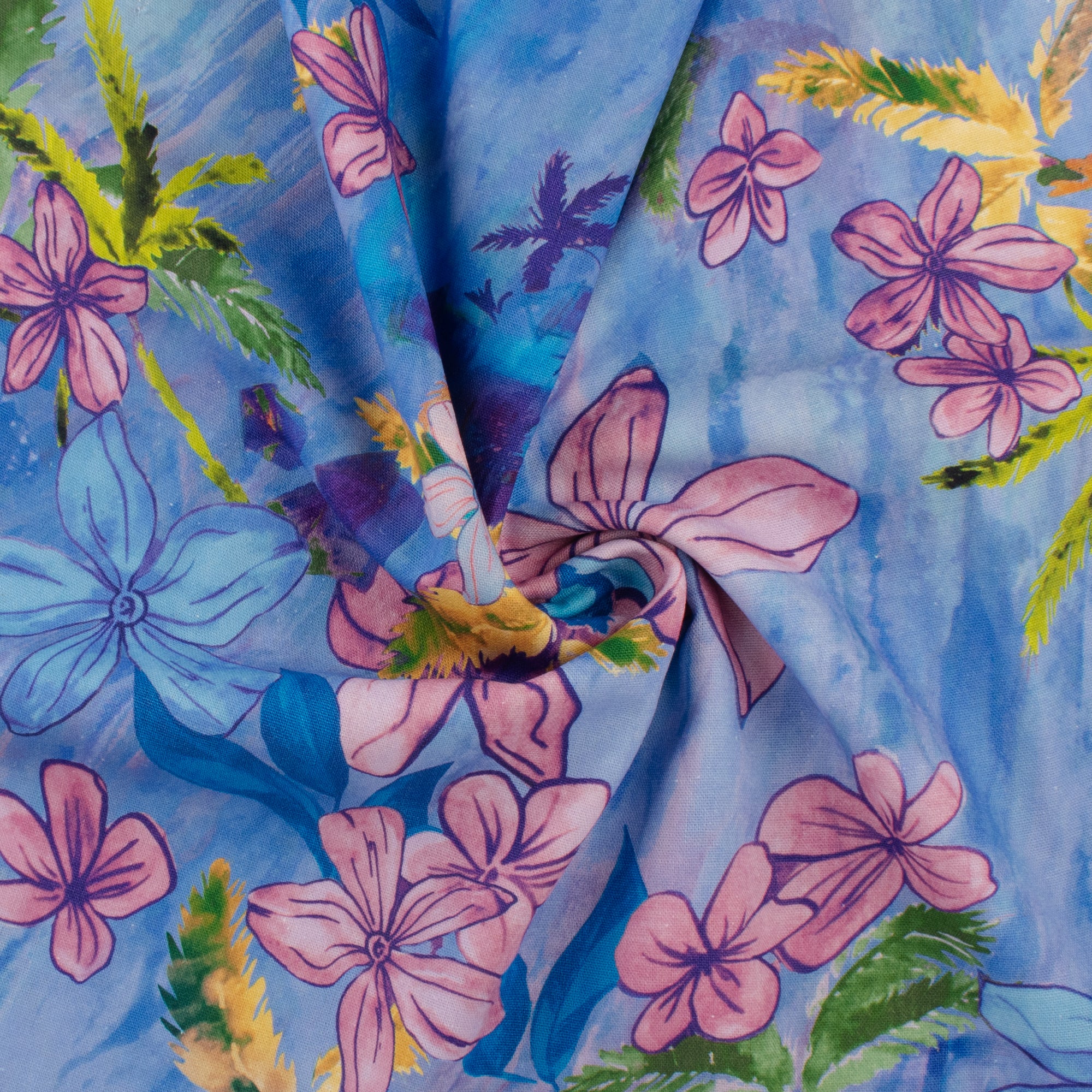 Mix of printed rayon and Linen  - SUMMER ESSENTIALS - 003 - Blue - Image 2