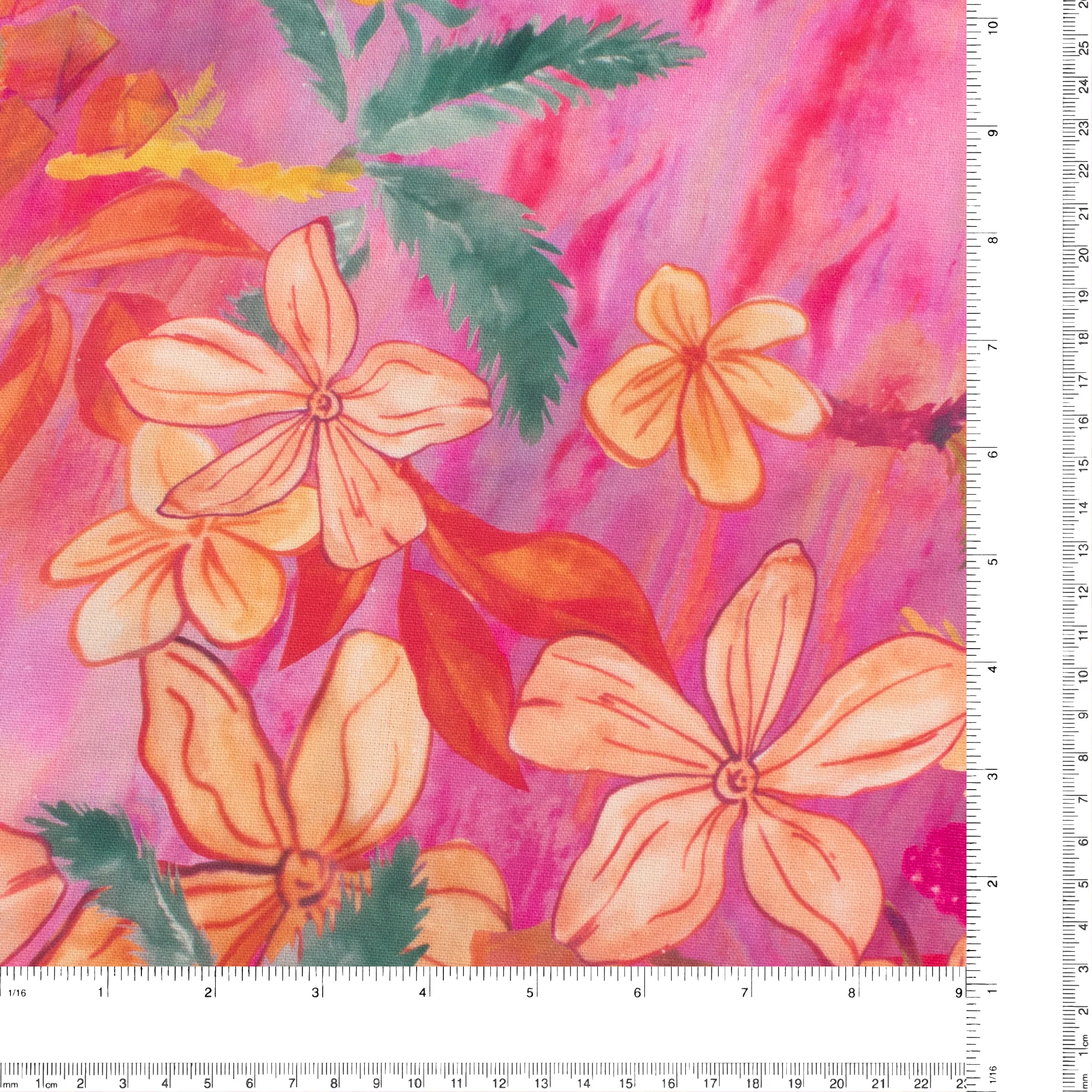 Mix of printed rayon and Linen - SUMMER ESSENTIALS - 004 - Pink - Image 3