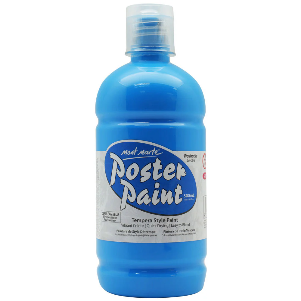 MONT MARTE Poster Paint - 500ml - Cerulean Blue
