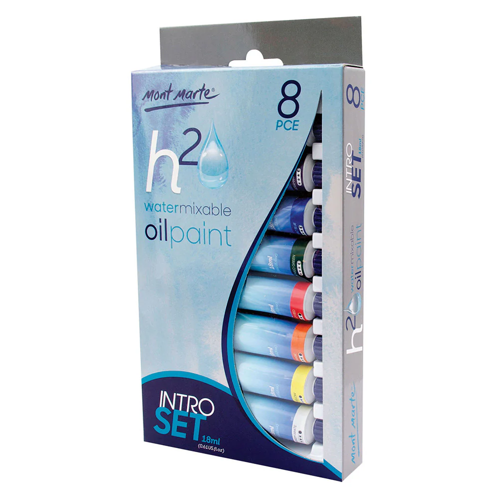 MONT MARTE Water Mixable Oil Paint Intro Set - 18ml each - 8pcs
