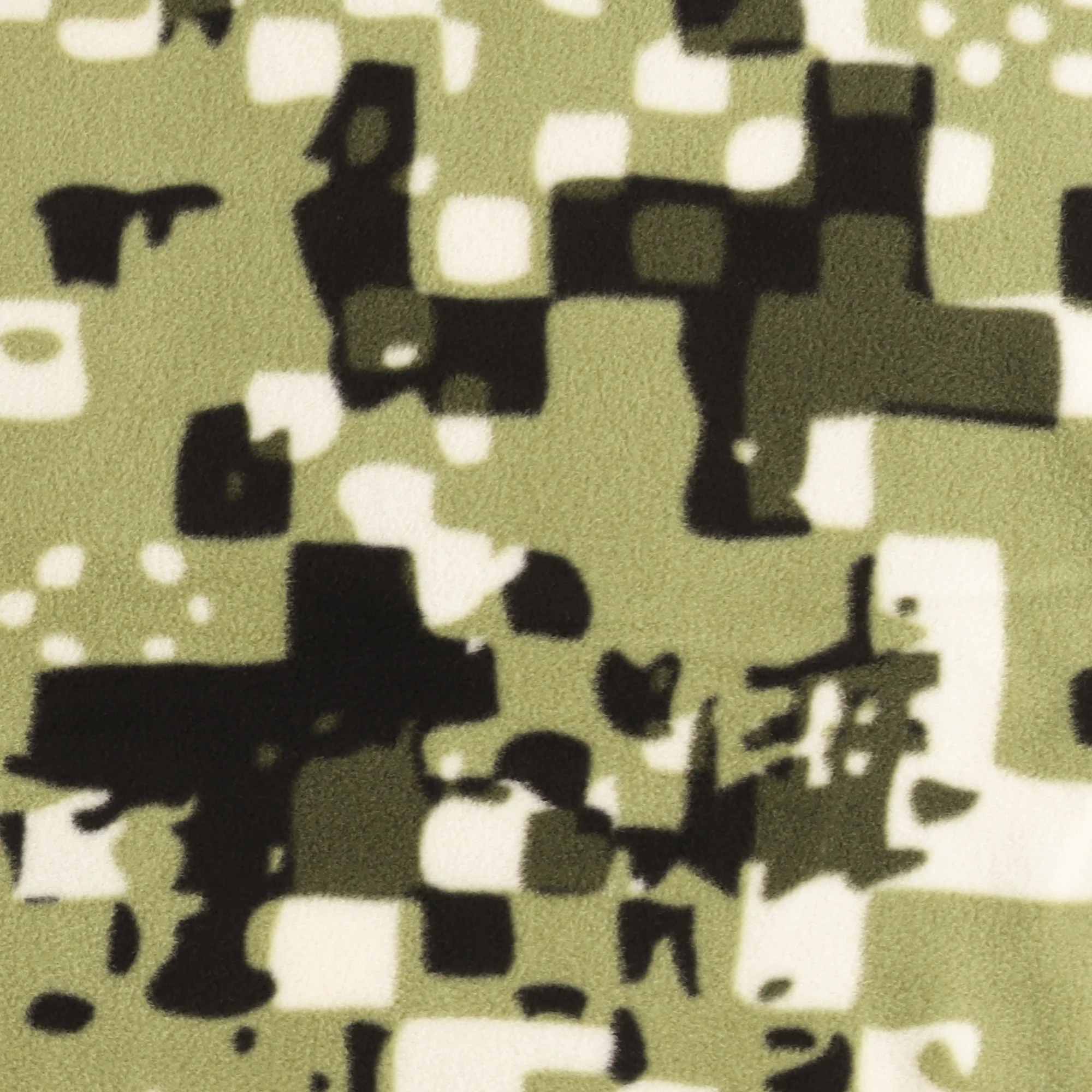 Mountain Fleece Prints - Abstract Houndstooth - 037 - Olive