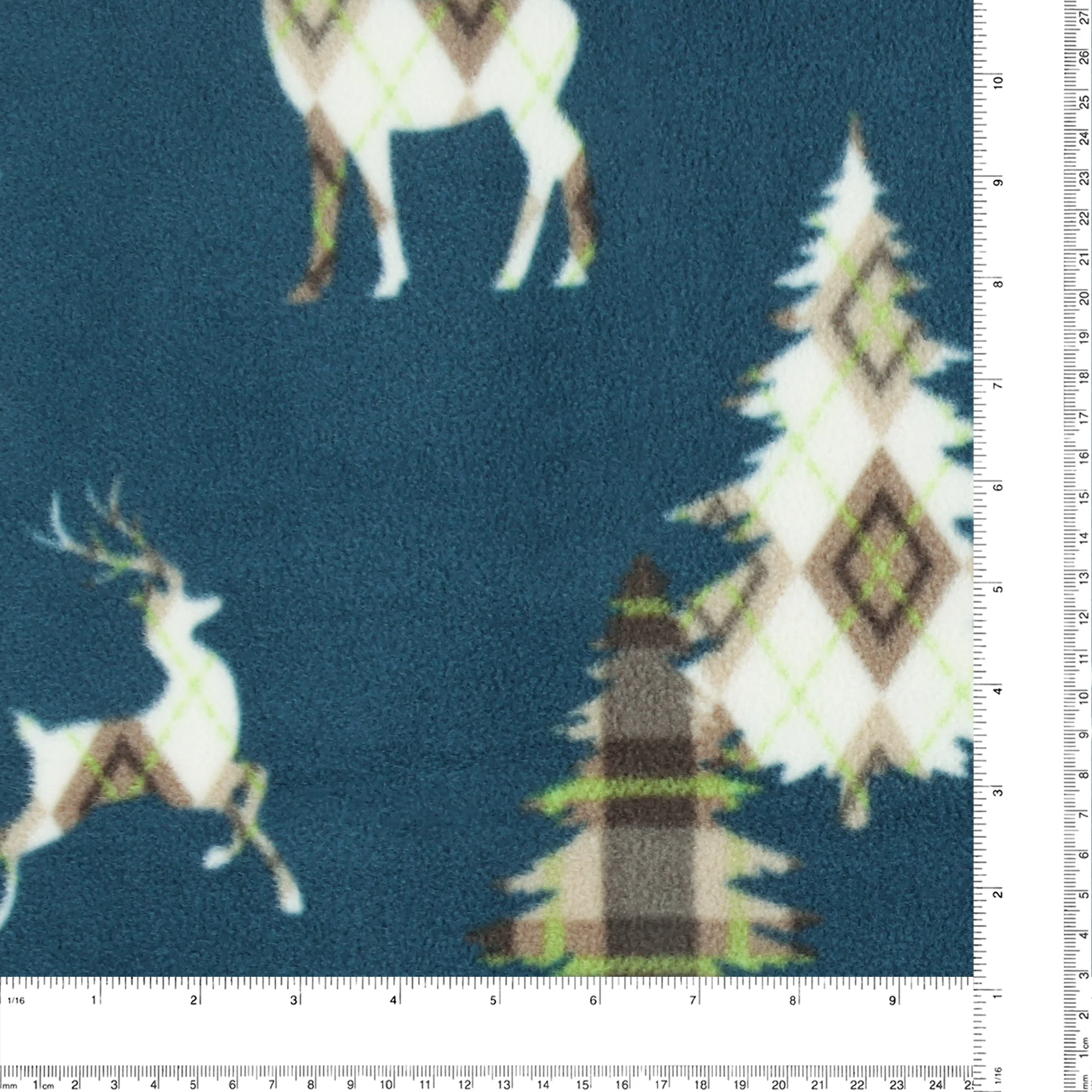 Mountain Fleece Prints - Forest Animal Arggyle - 019 - Teal - Image 3
