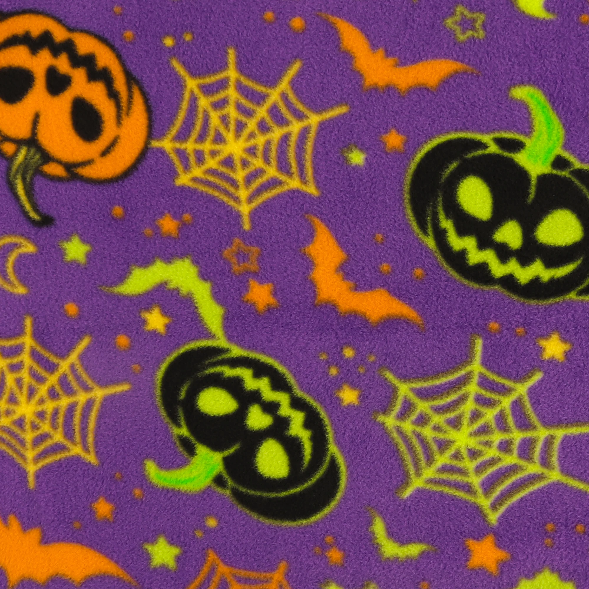 Mountain Fleece Prints - Happy Halloween - 045 - Purple