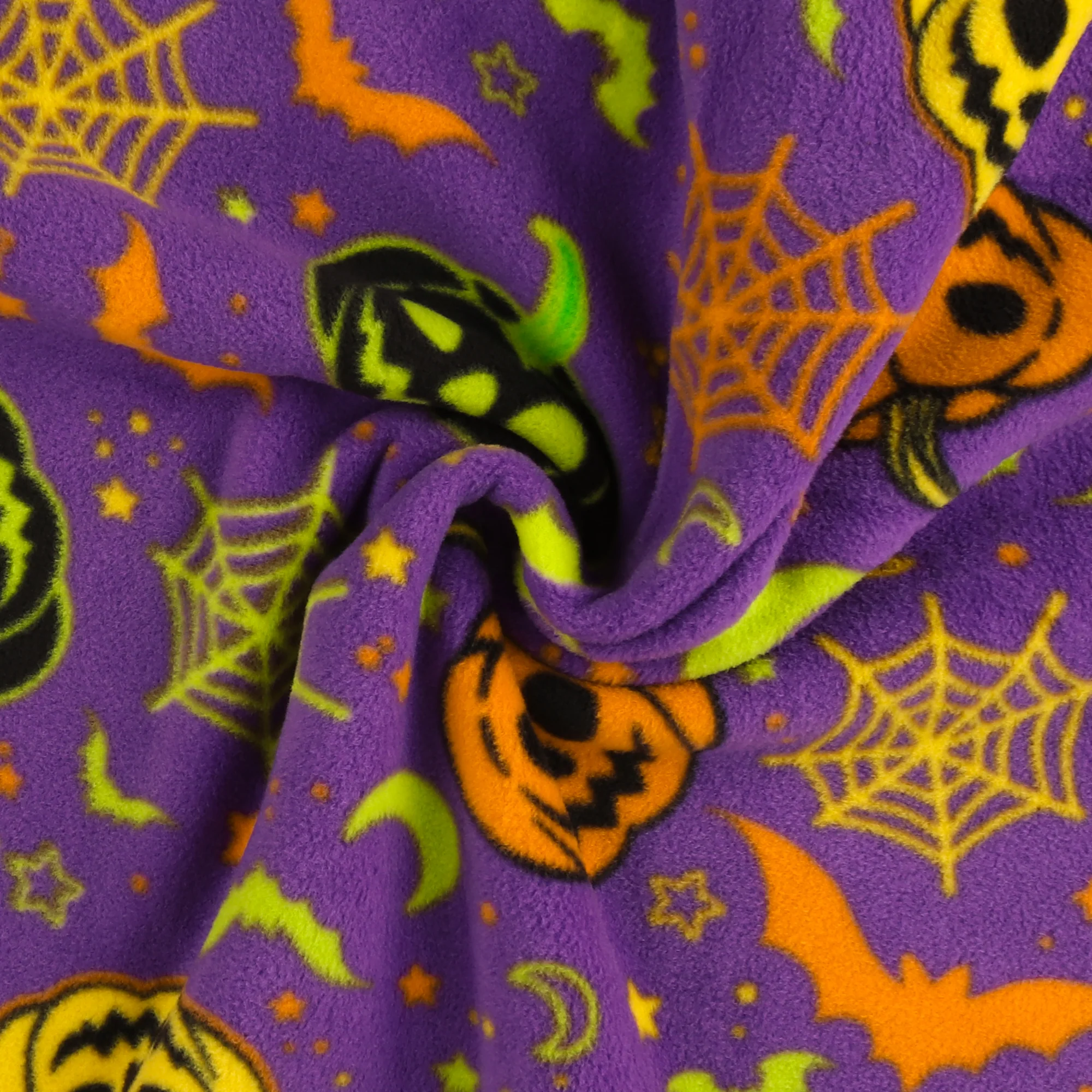 Mountain Fleece Prints - Happy Halloween - 045 - Purple - Image 2