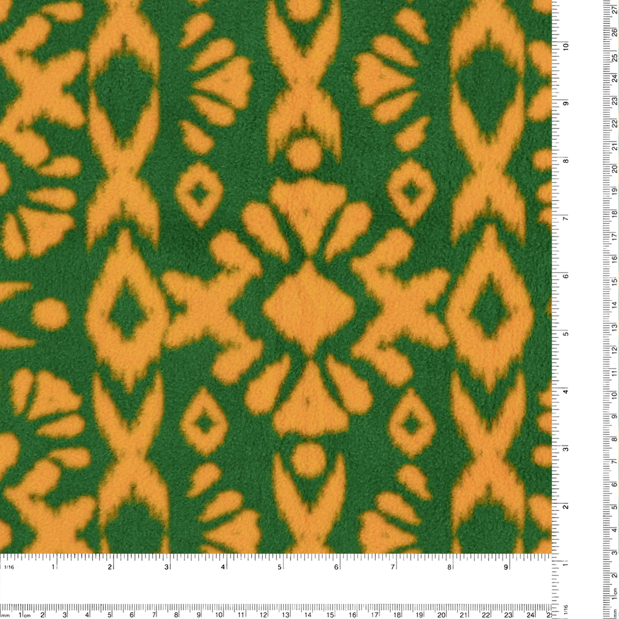 Mountain Fleece Prints - Ikat Art - 032 - Orange - Image 3