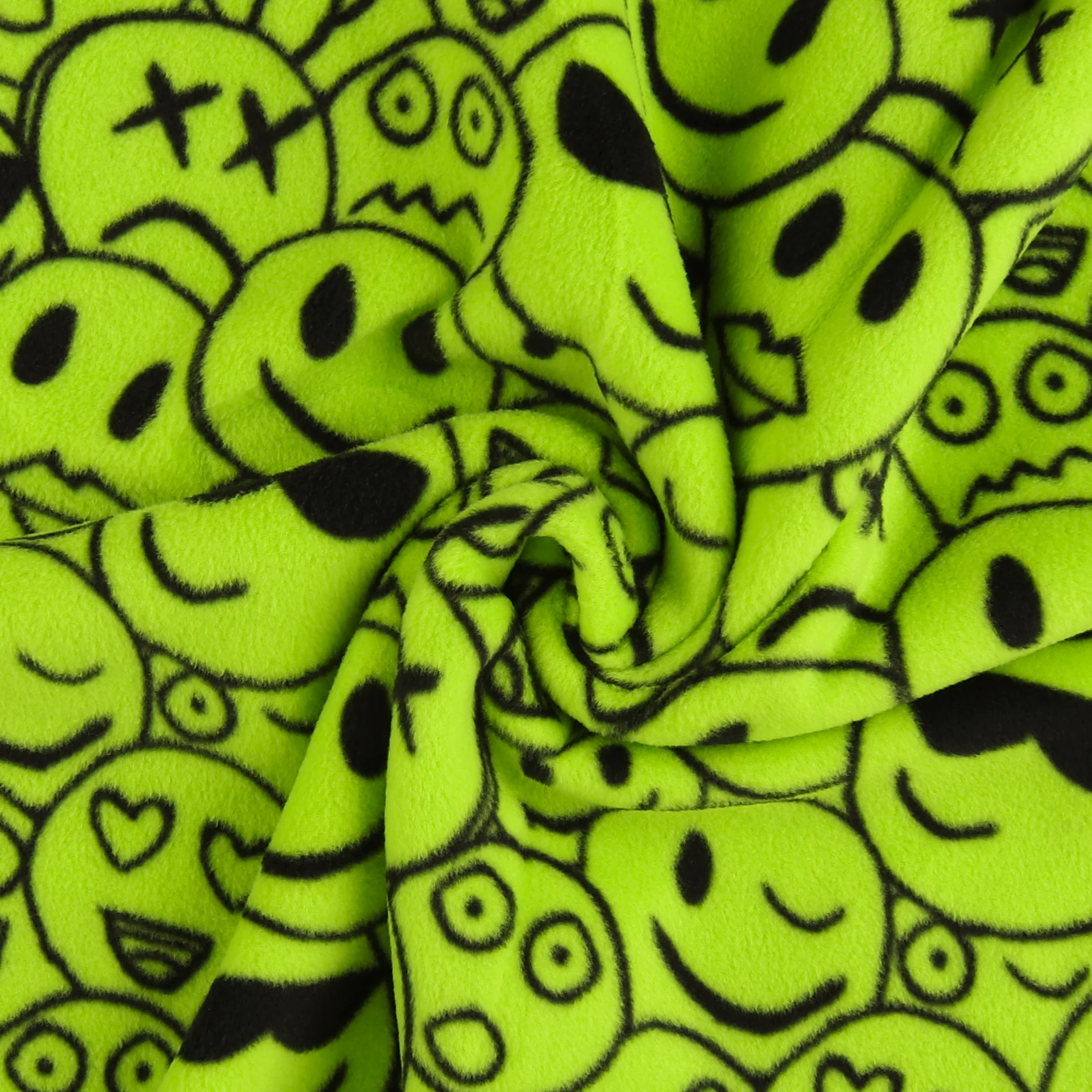 Mountain Fleece Prints - Kaomoji - 004 - Lime - Image 2