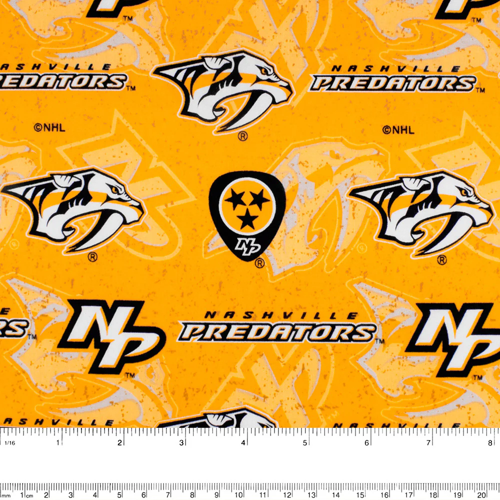 Nashville Predators - NHL Cotton Print - Logo - Yellow - Image 2