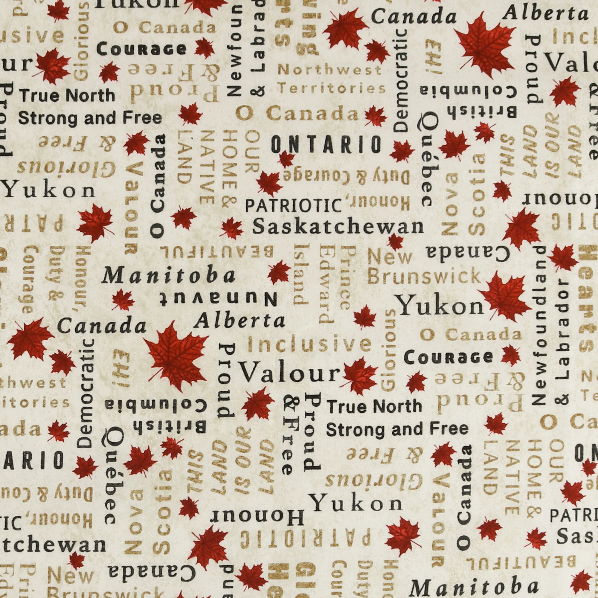 Northcott Printed Cotton - STONE HENGE OH CANADA - 027 - Beige