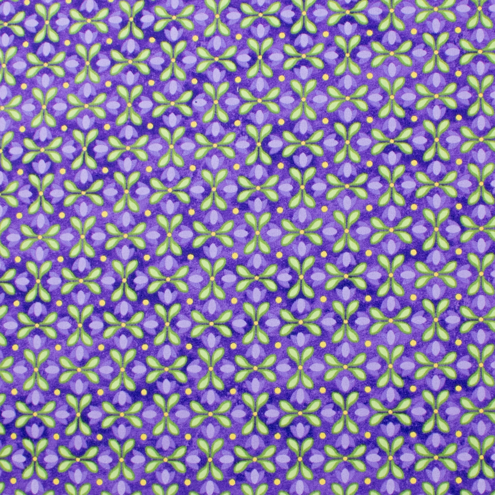 Northcott - Printed Cotton - TULIP GARDEN - 001 - Purple