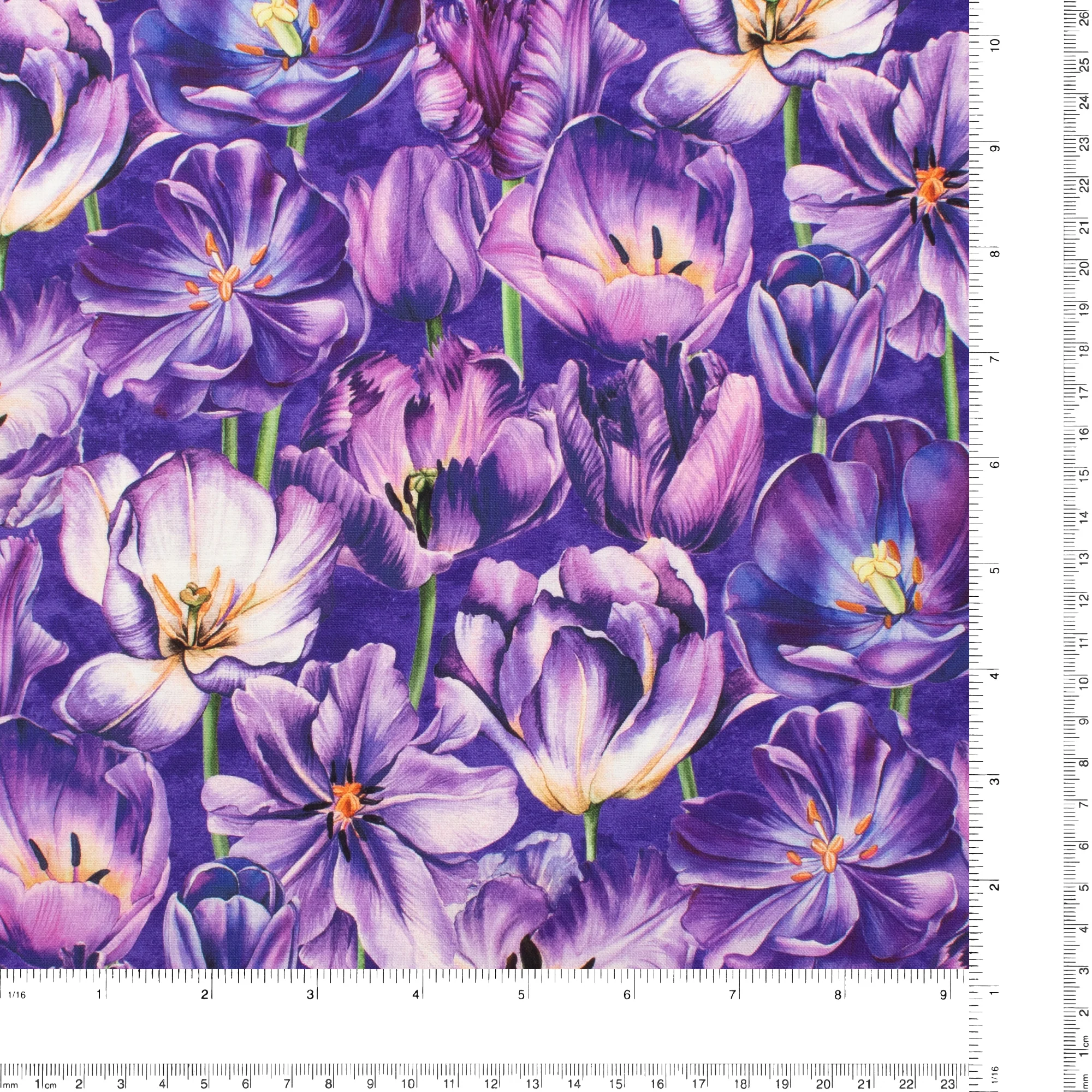 Northcott - Printed Cotton - TULIP GARDEN - 007 - Purple - Image 3