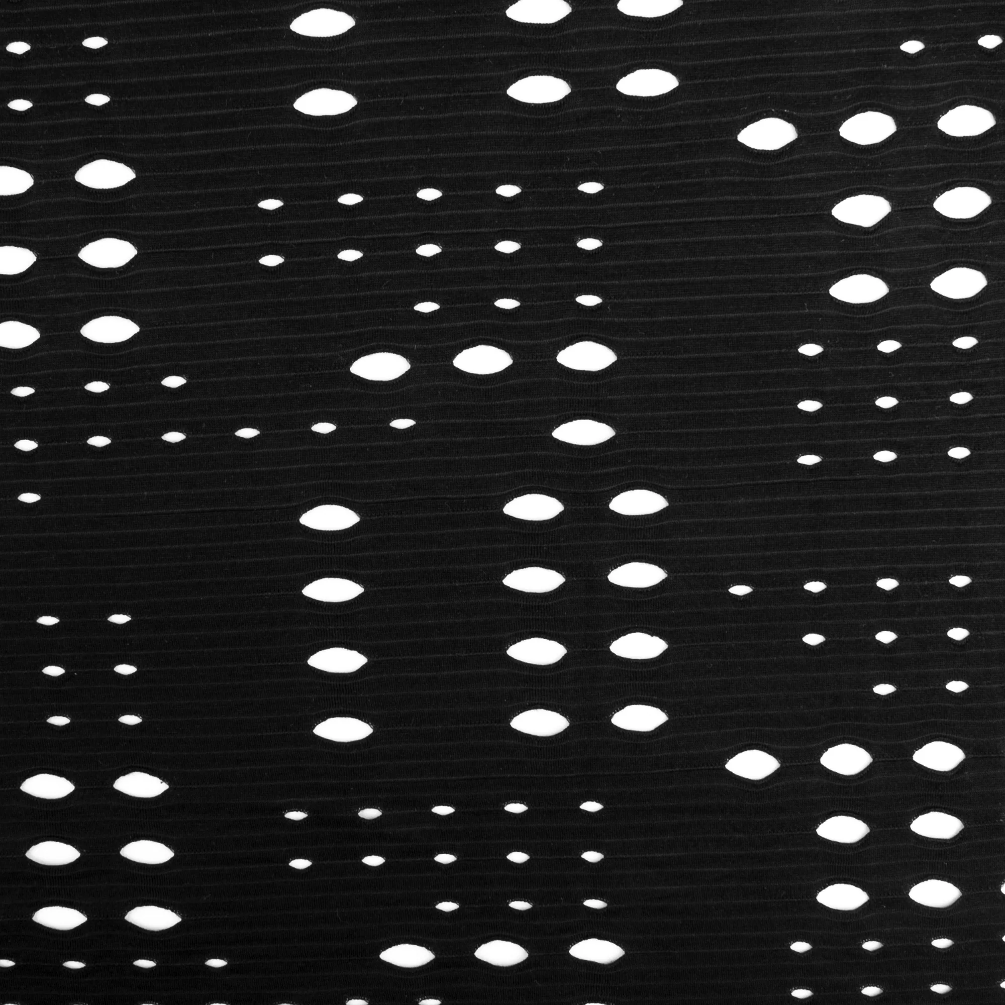 Novelty Black Knit - Perfored dots - Black