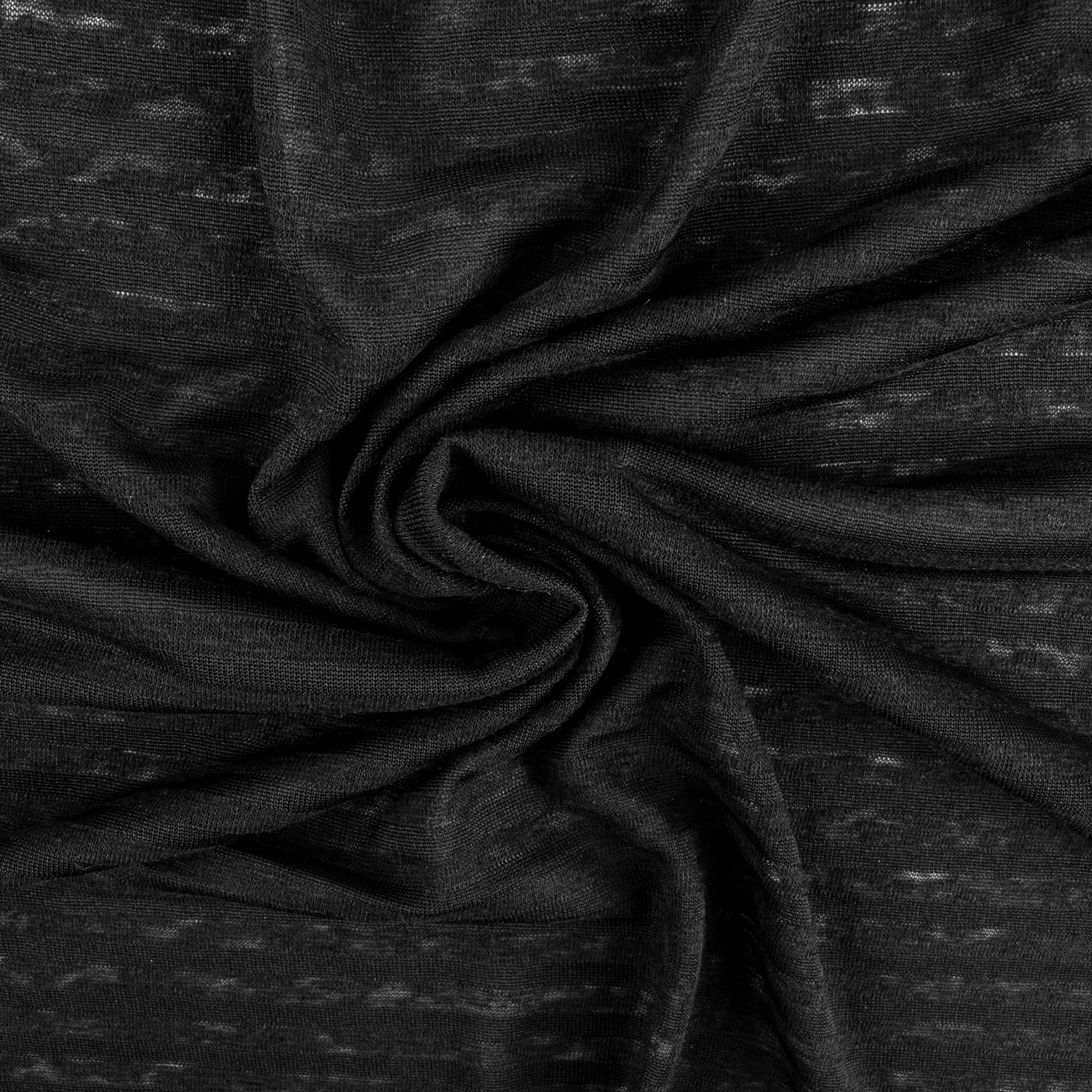 Novelty Black Knit - Semi sheer stripe - Black - Image 2
