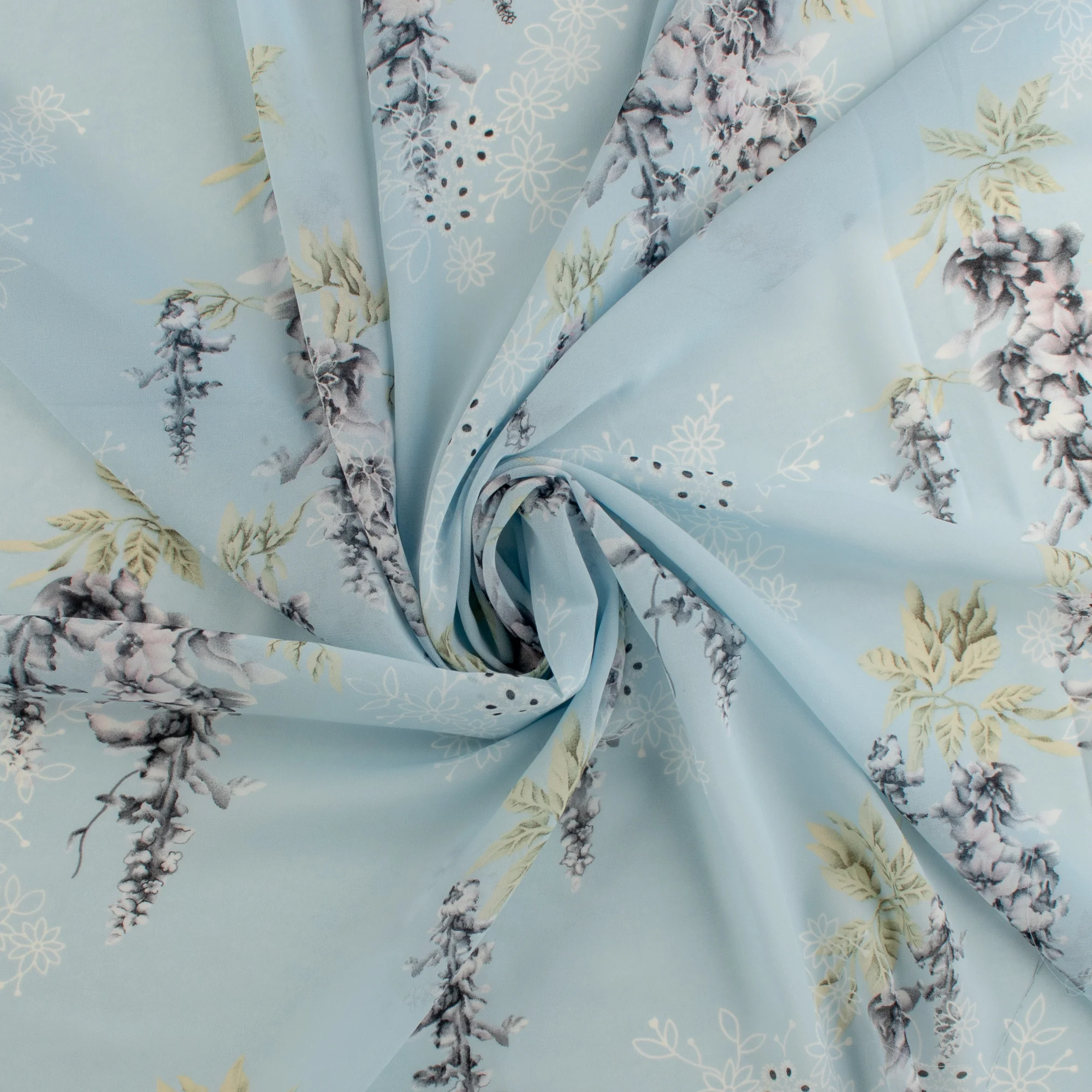 Novelty Printed Chiffon - 398 - Light Blue - Image 2