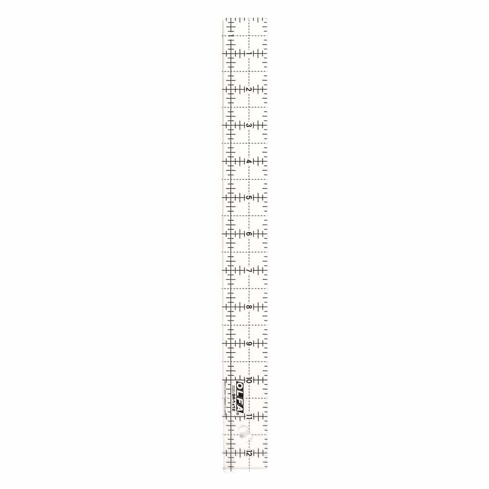 OLFA QR-1x12 - 1¼" x 12½" Frosted Acrylic Ruler