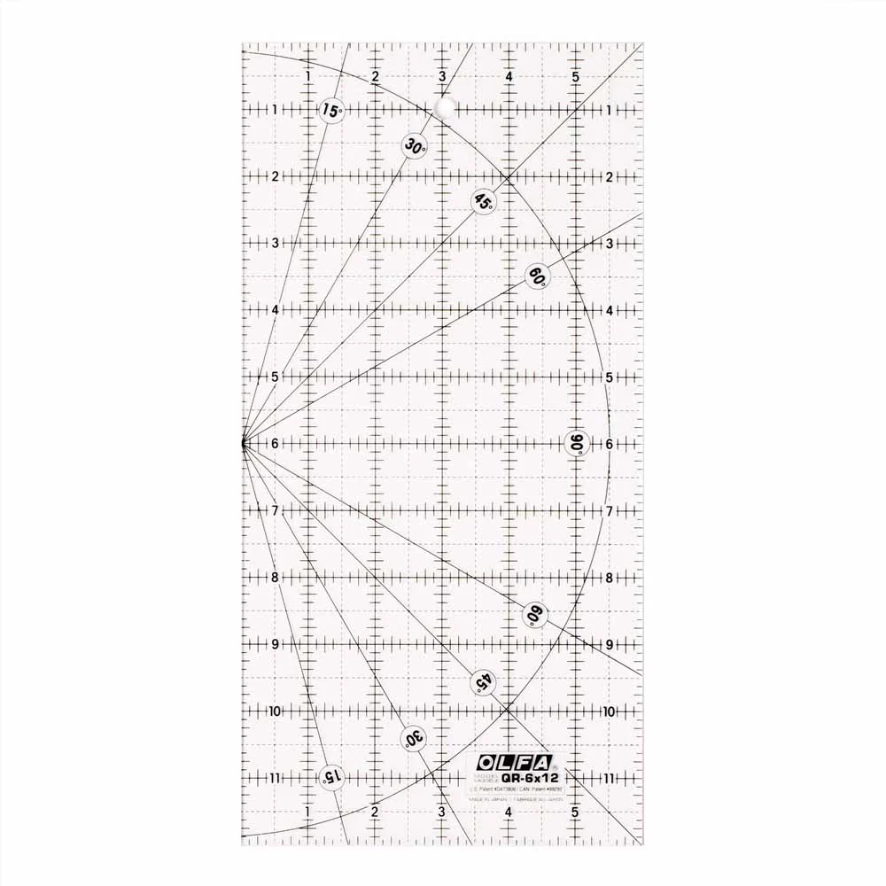 OLFA QR-6x12 - 6" x 12" Frosted Acrylic Ruler