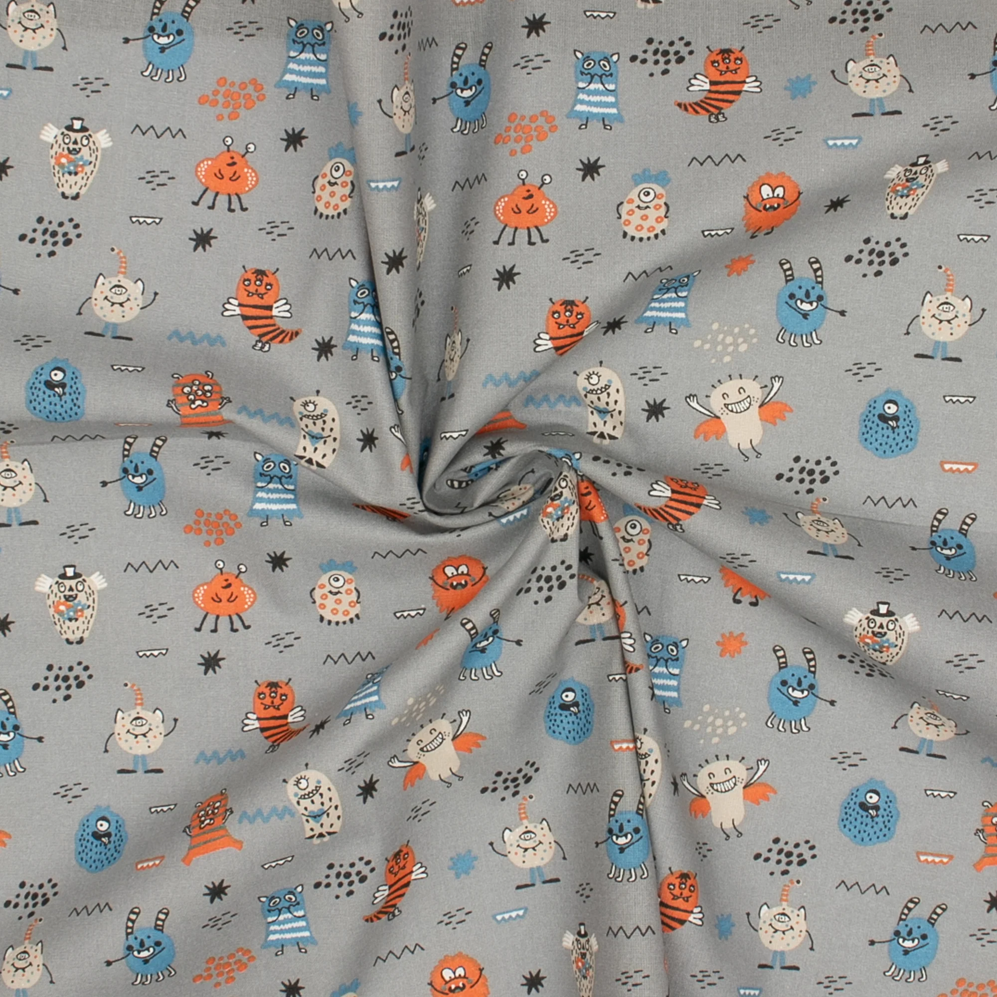 Organic Cotton - GOTS - Monsters - Grey - Image 2
