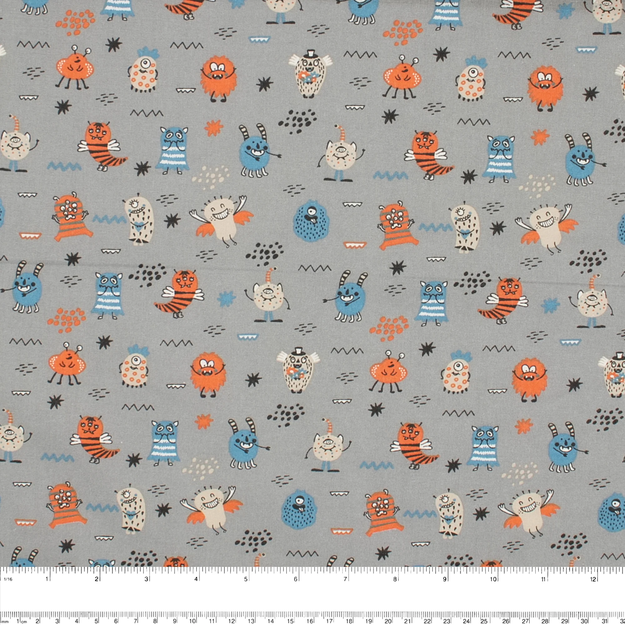 Organic Cotton - GOTS - Monsters - Grey - Image 3