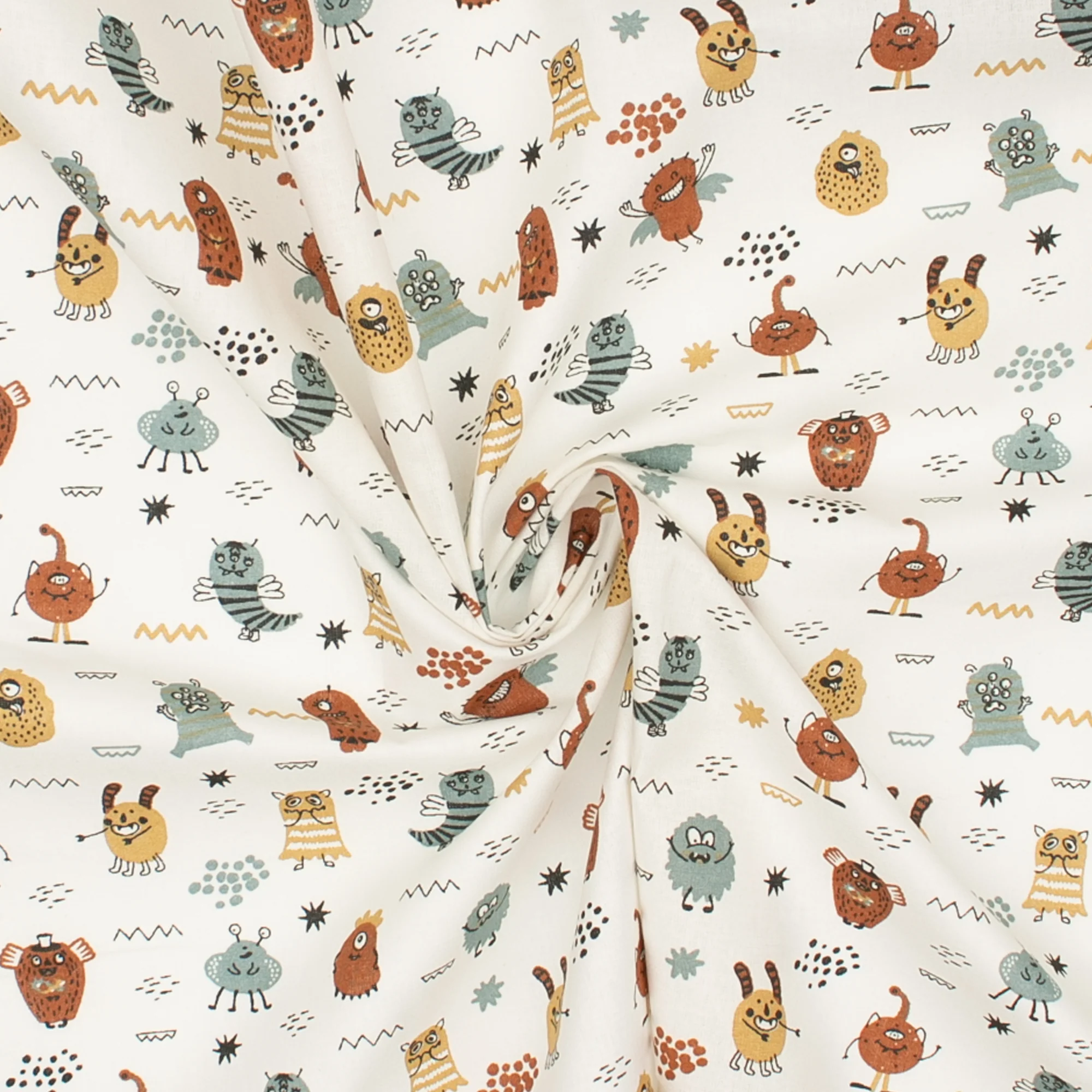 Organic Cotton - GOTS - Monsters - White - Image 2