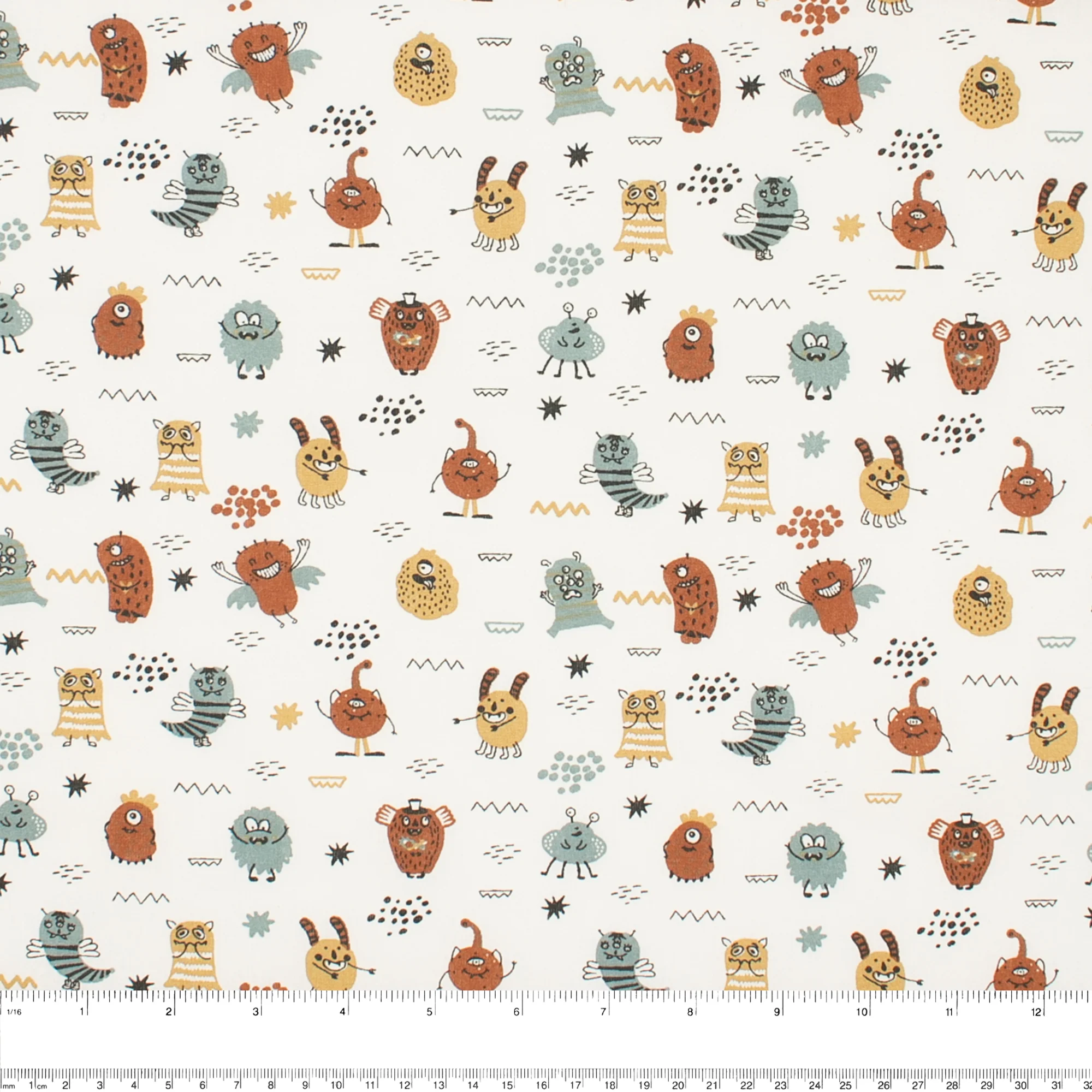 Organic Cotton - GOTS - Monsters - White - Image 3