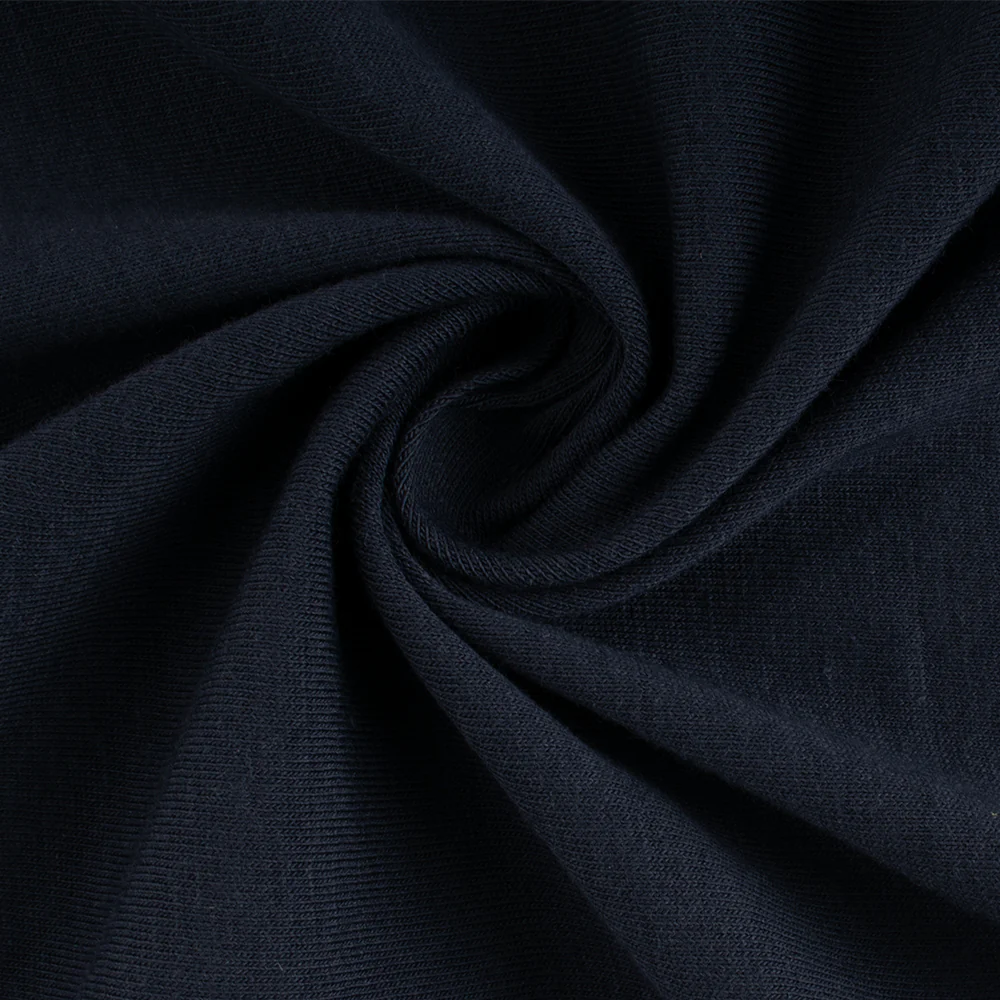 ORGANIC Cotton Lycra Solid Knit - Navy - Image 2
