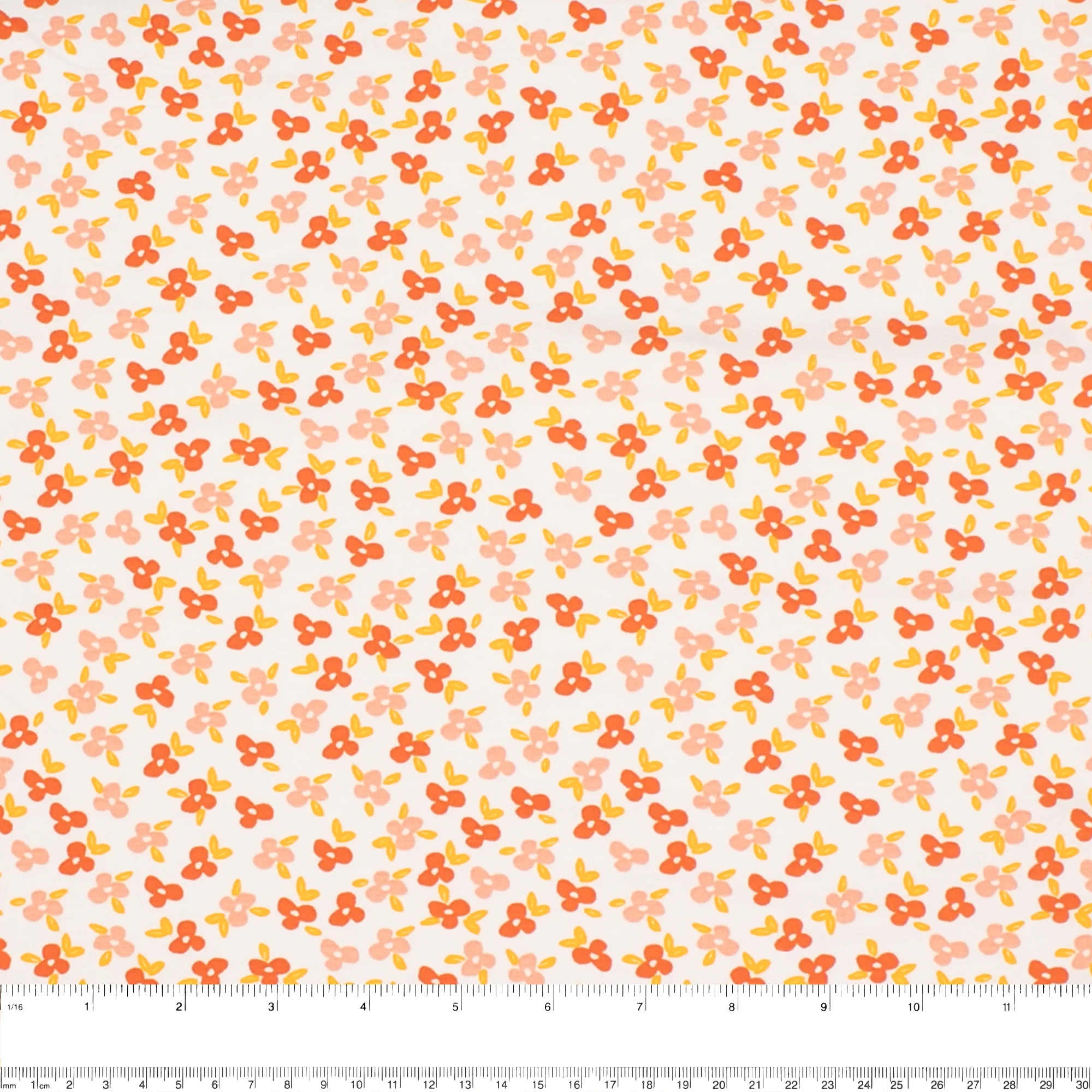 Organic Knit - GOTS - Flowers - White - Image 3