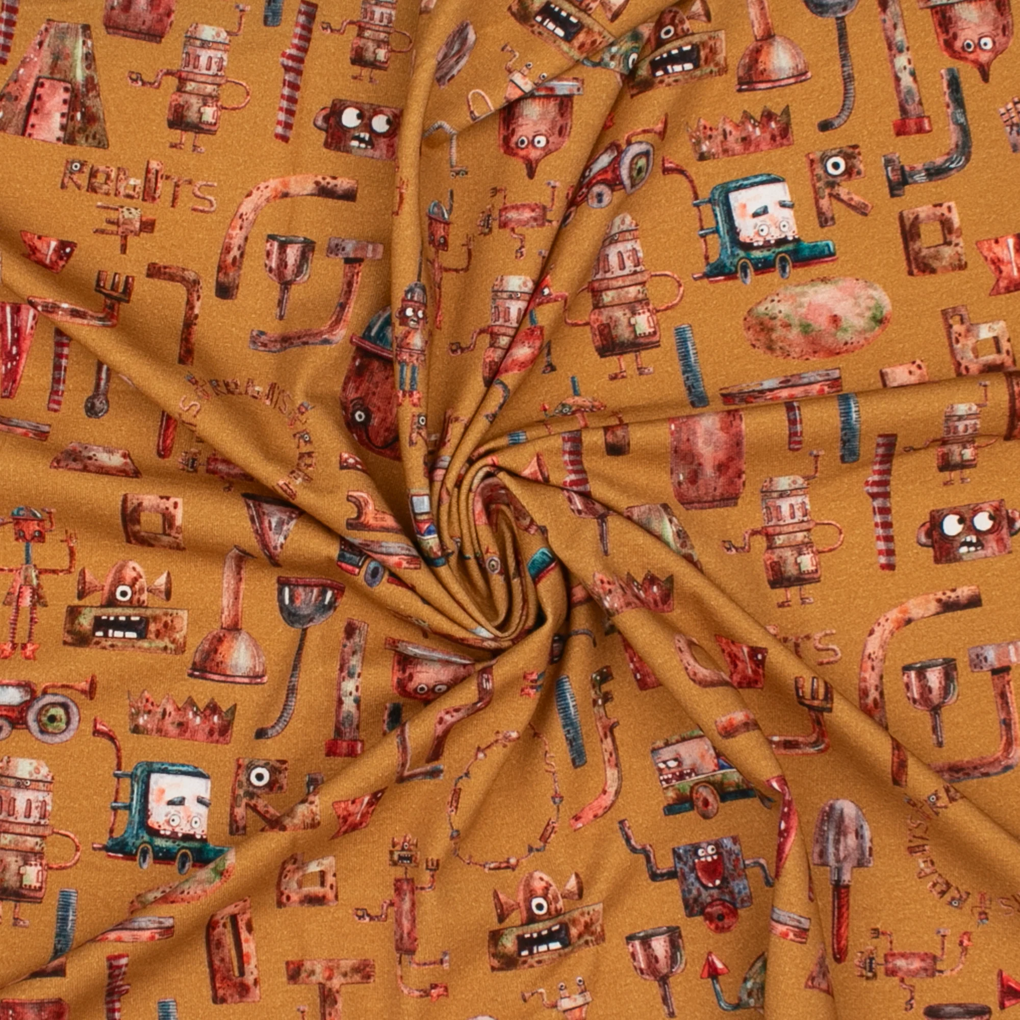 Organic Knit - GOTS - Robotic - Ochre - Image 2