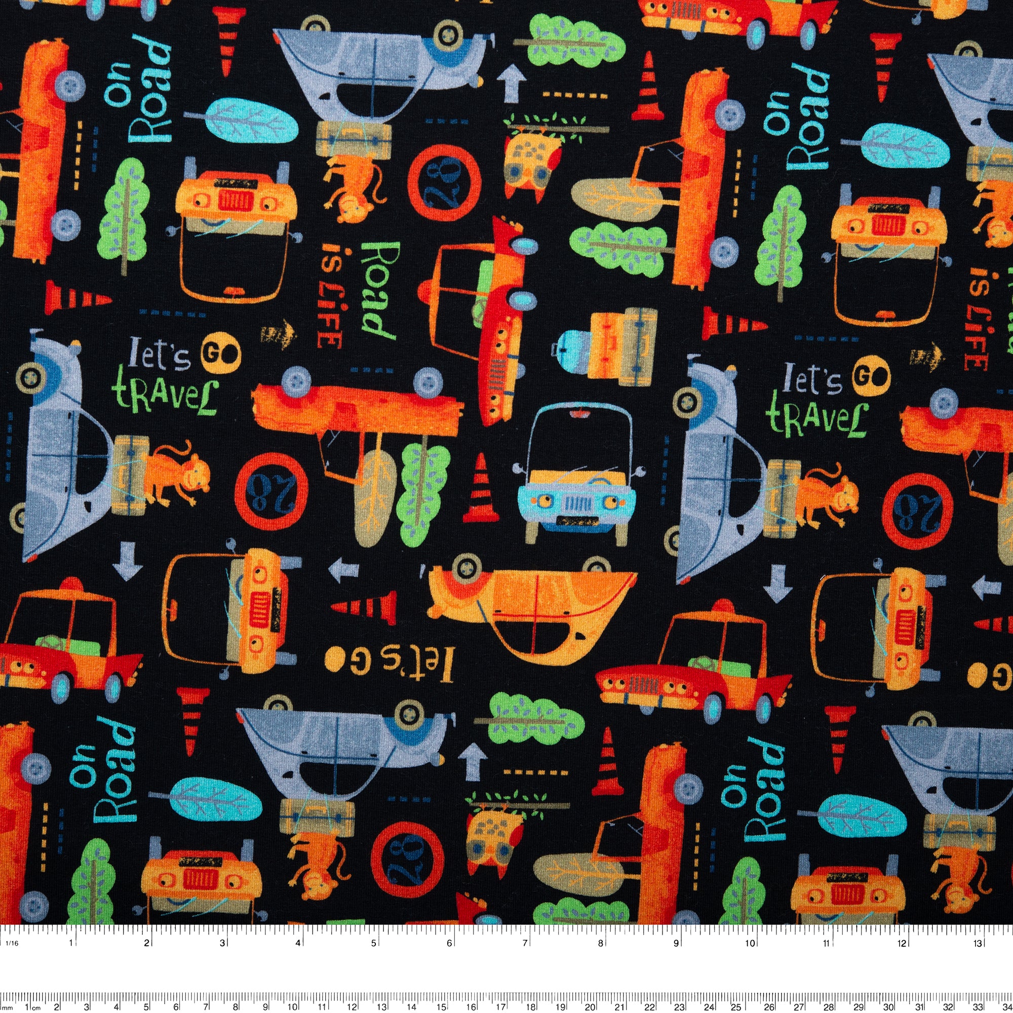 ORGANIC Printed Sweatshirt Fleece - GOTS - Cars - Black - Image 3