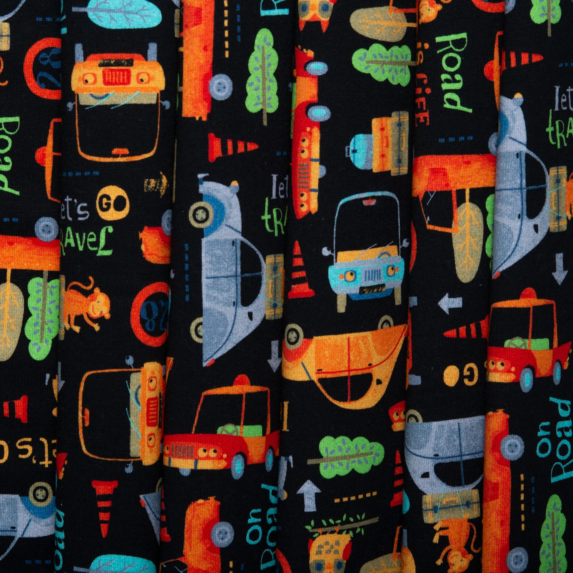 ORGANIC Printed Sweatshirt Fleece - GOTS - Cars - Black - Image 4