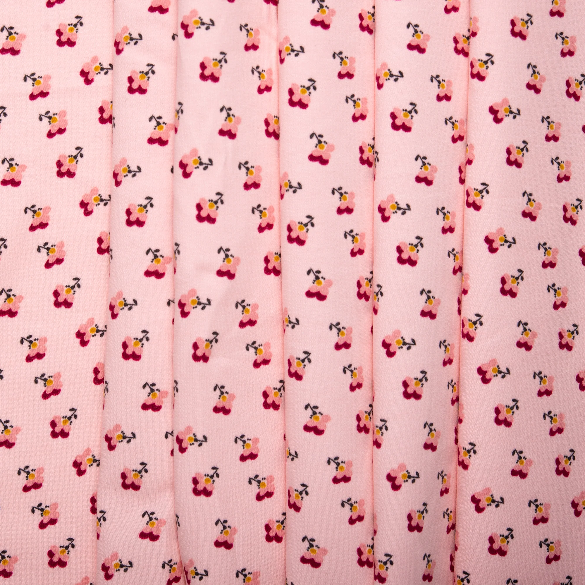 ORGANIC Printed Sweatshirt Fleece - GOTS - Flowers - Pink - Image 4