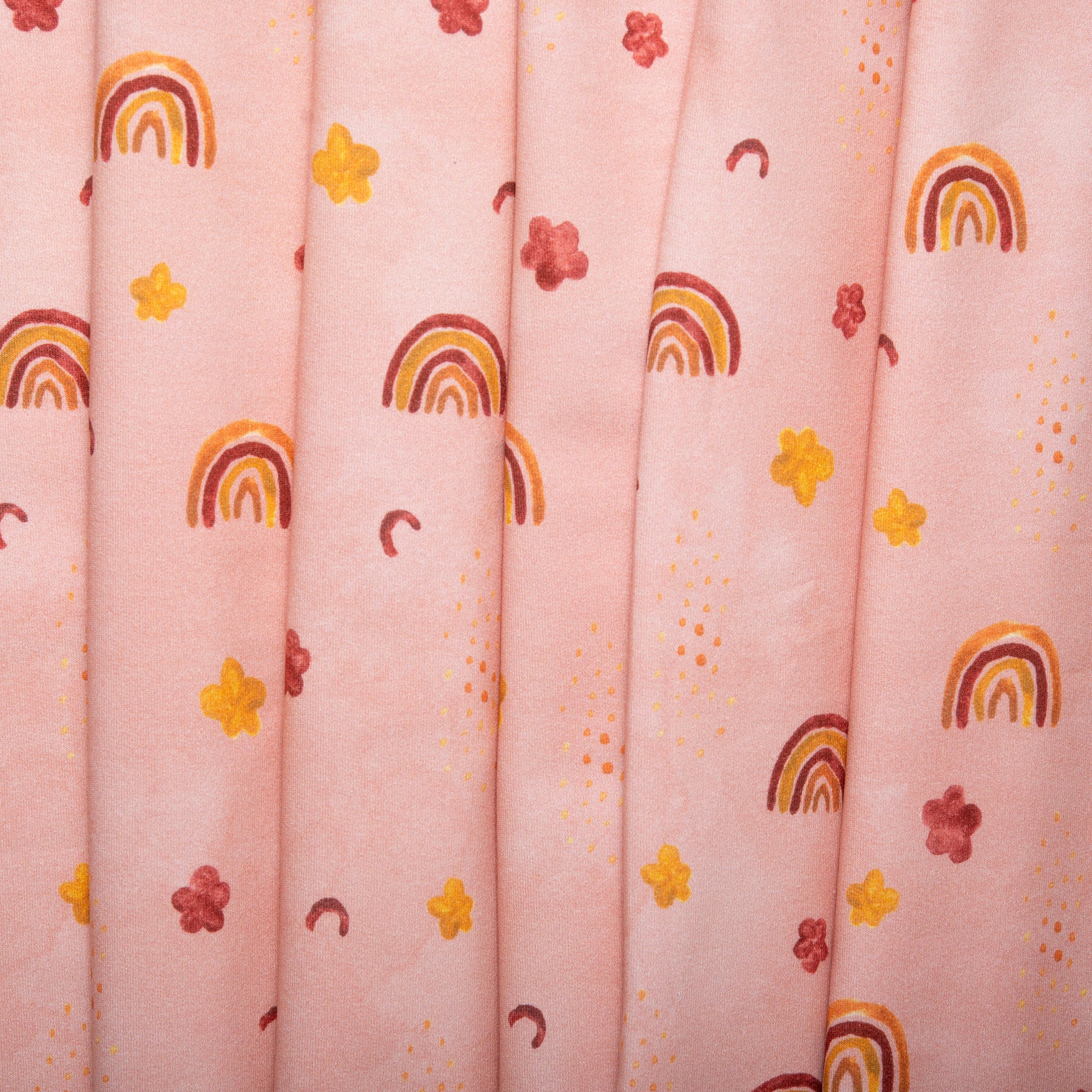 ORGANIC Printed Sweatshirt Fleece - GOTS - Rainbow - Petal pink - Image 4