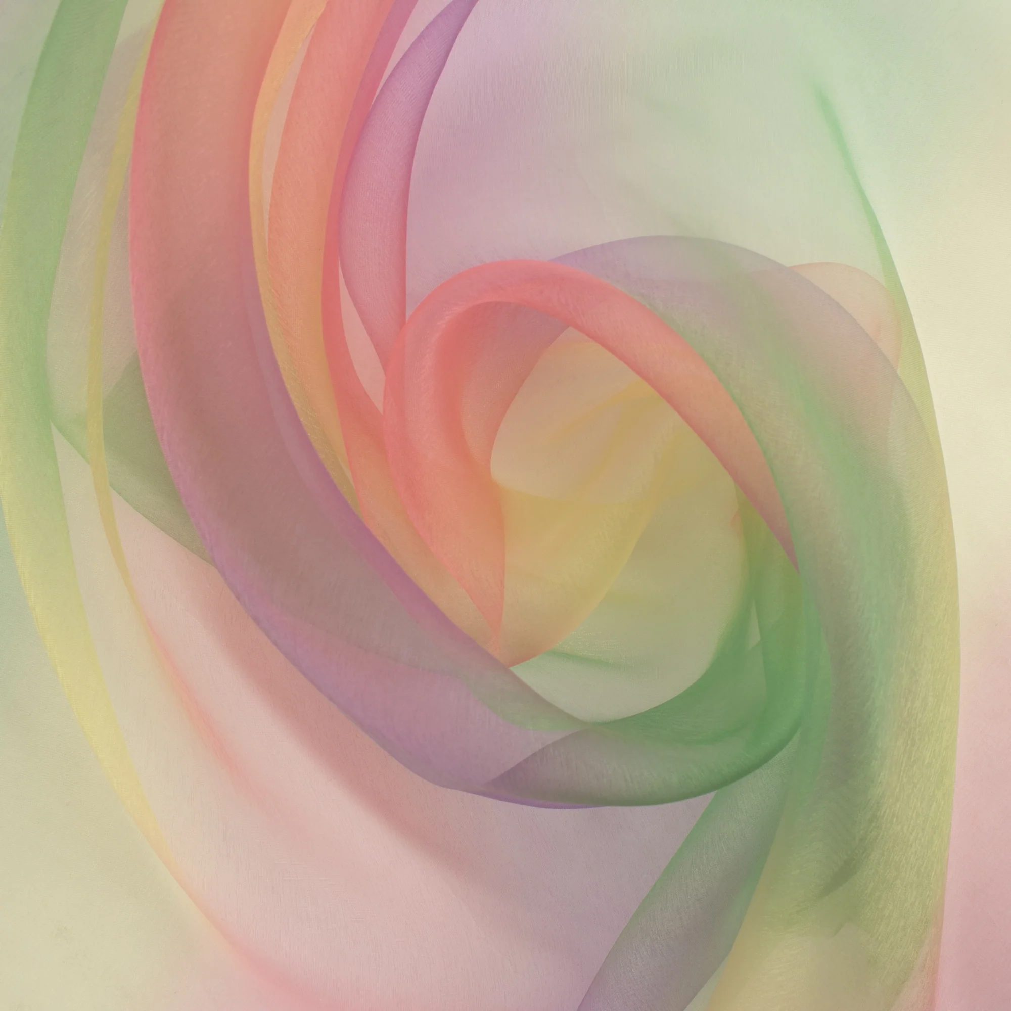 Organza Rainbow Stripe - Green