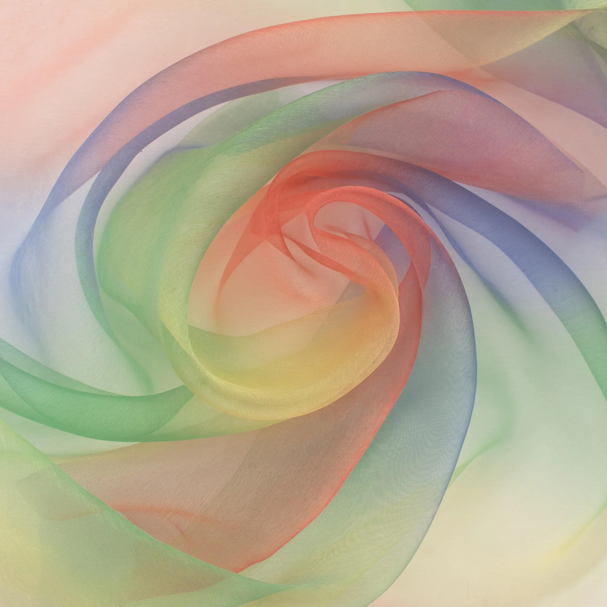 Organza Rainbow Stripe - Red