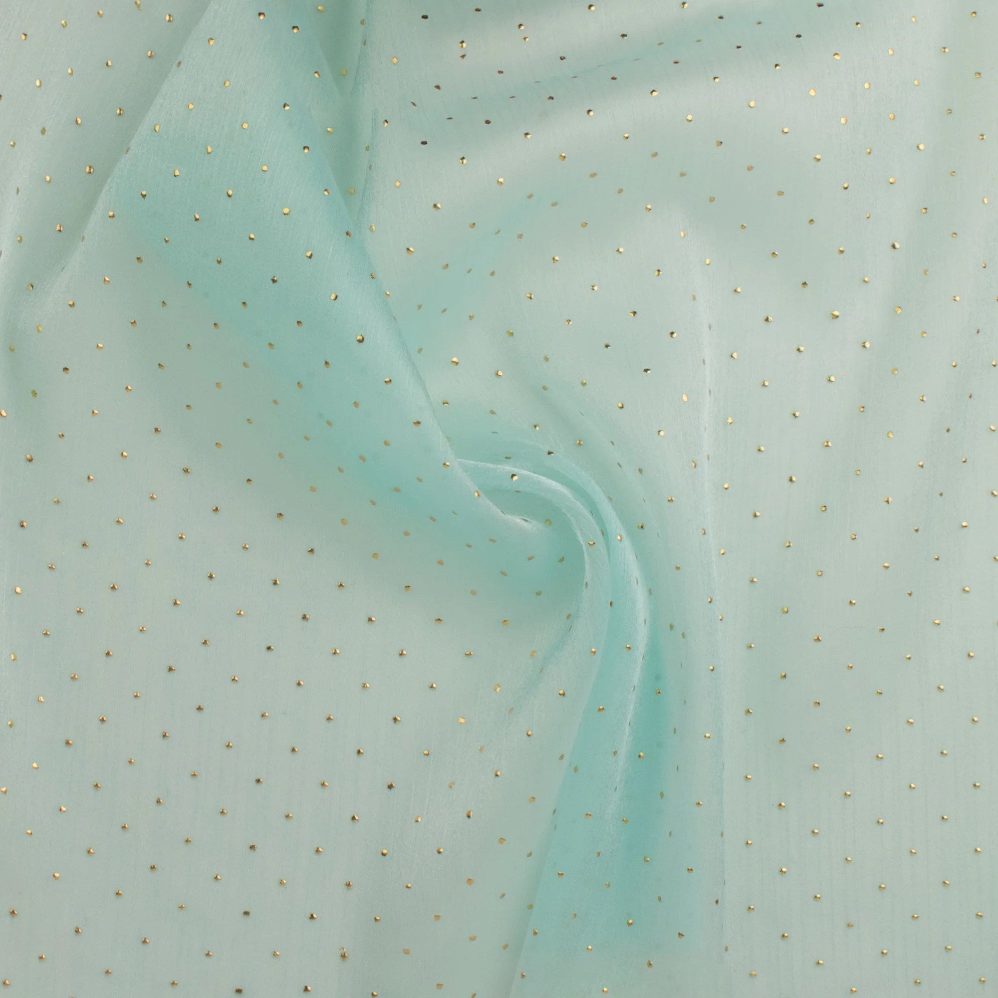 Organza with Swiss dot - WHIMSICAL - 001 - Aqua - Image 2