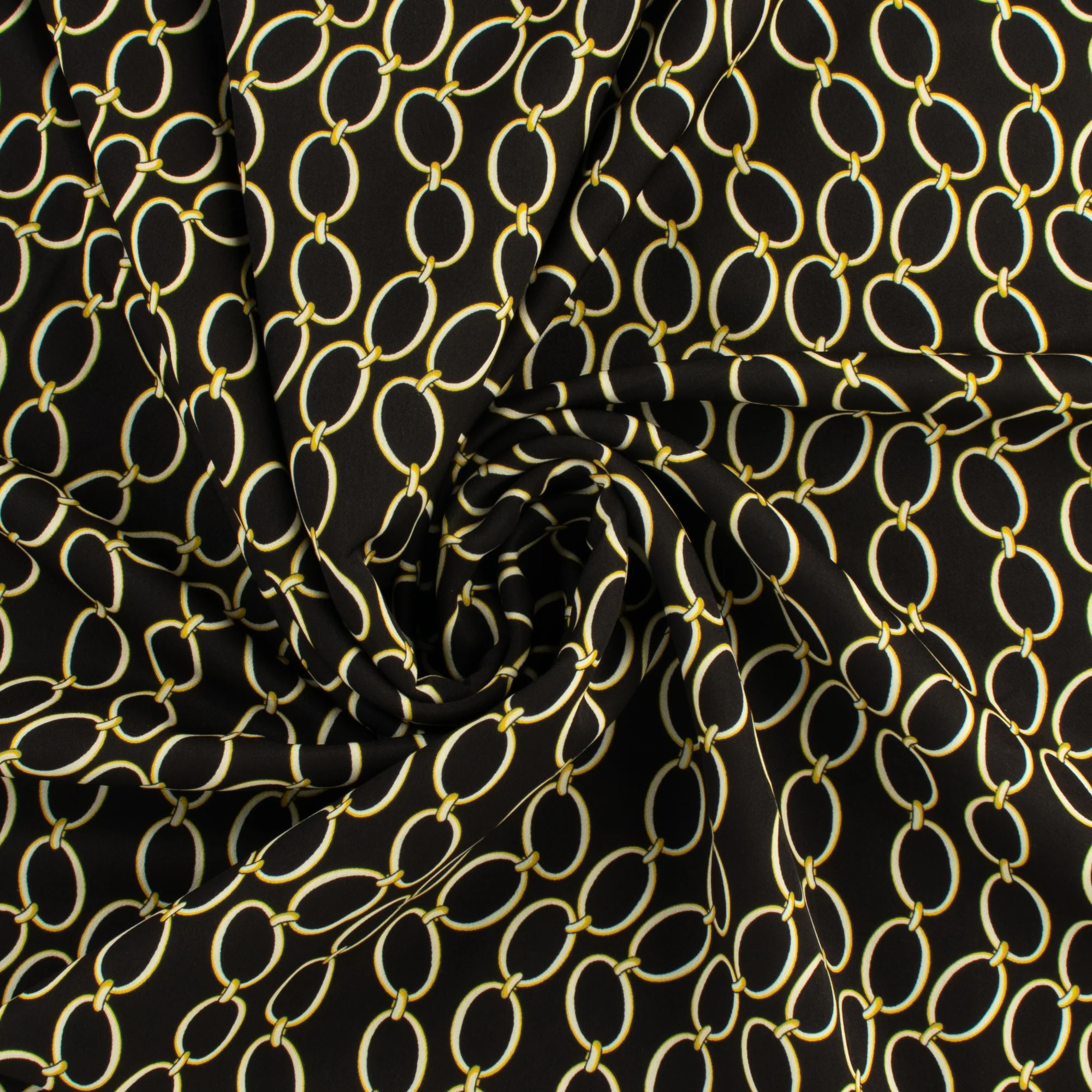 Peachskin Faille Print - NORA - 001 - Black - Image 2
