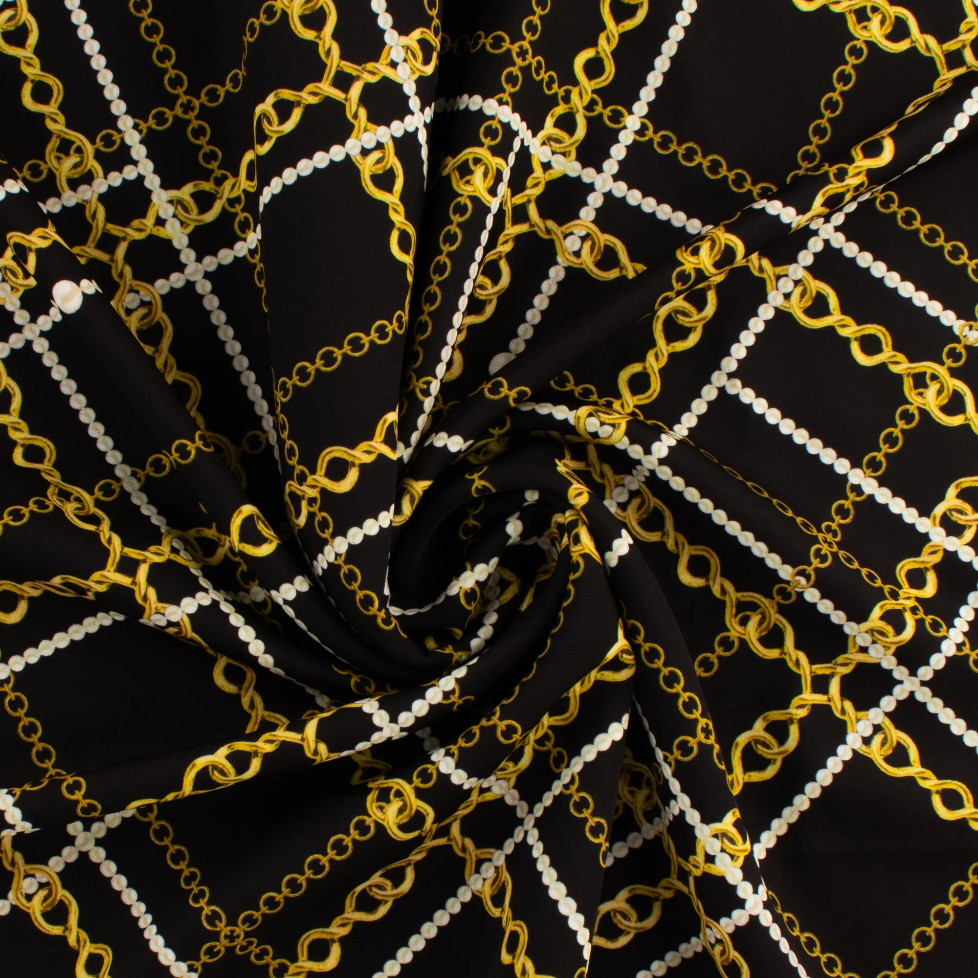 Peachskin Faille Print - NORA - 002 - Black - Image 2
