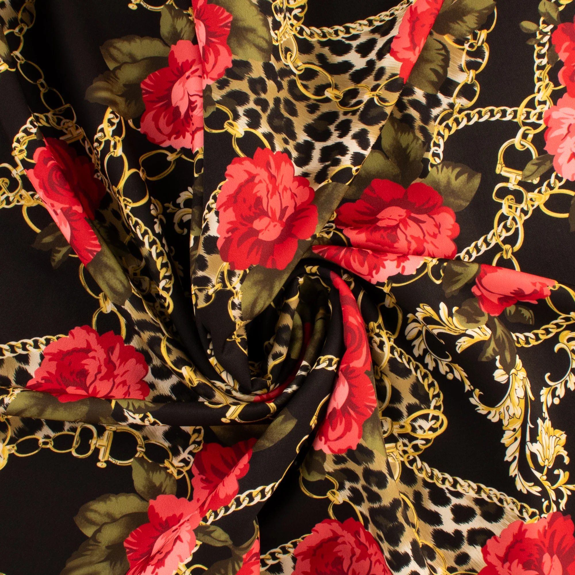 Peachskin Faille Print - NORA - 003 - Black - Image 2