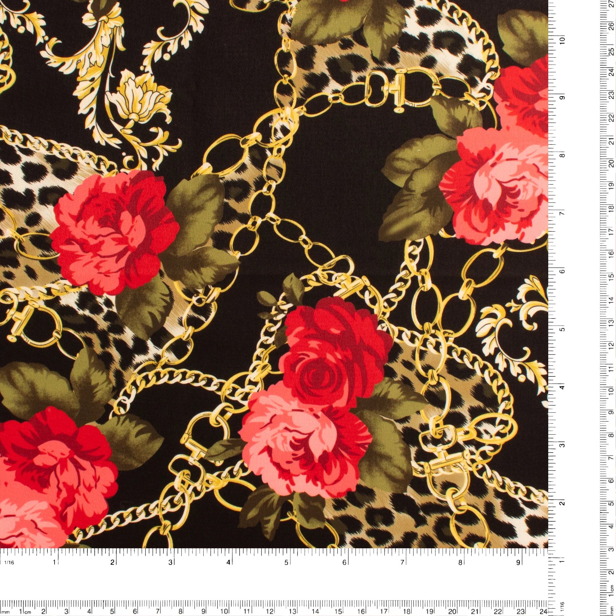 Peachskin Faille Print - NORA - 003 - Black - Image 3