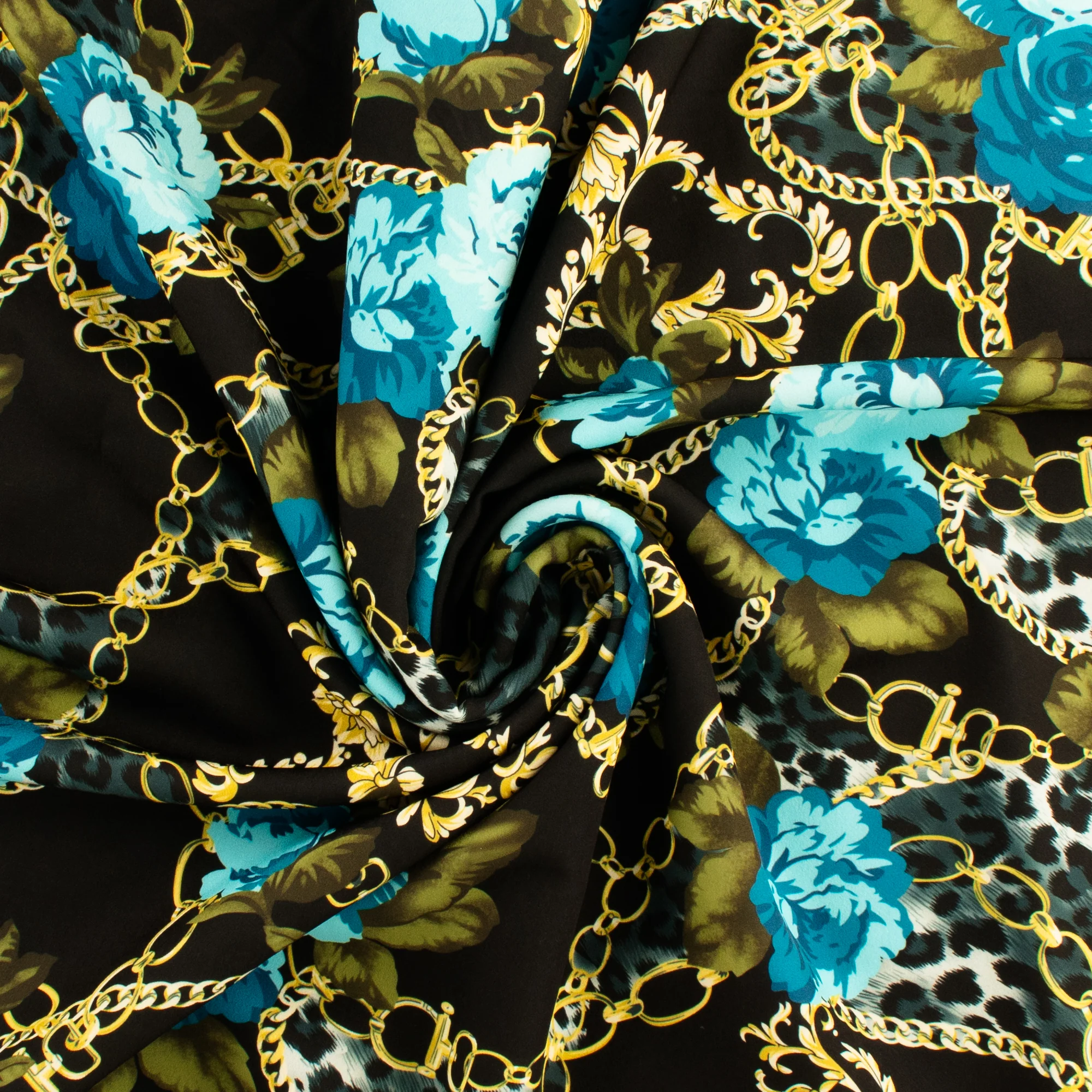 Peachskin Faille Print - NORA - 004 - Black - Image 2