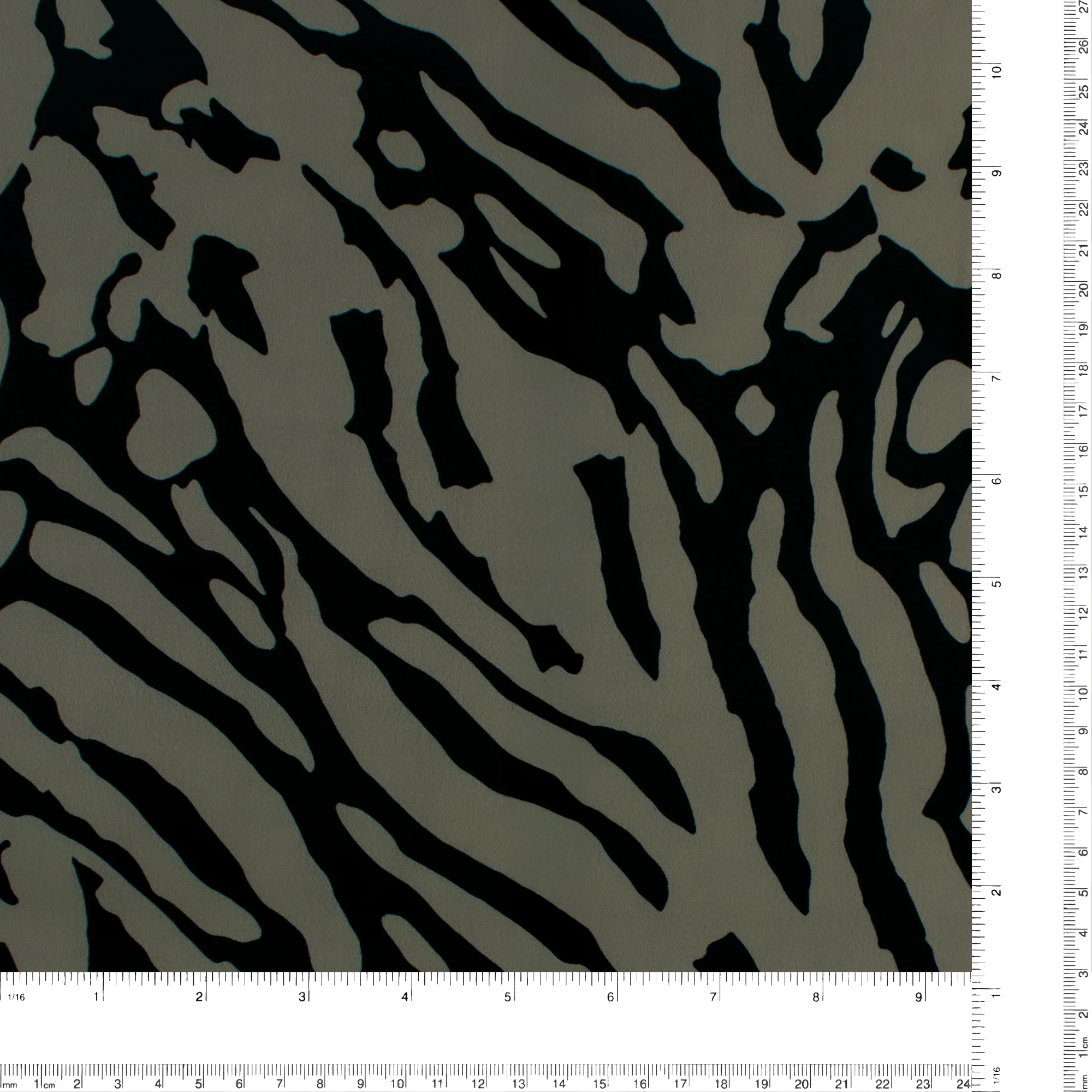 Peachskin Faille Print - NORA - 009 - Grey - Image 3