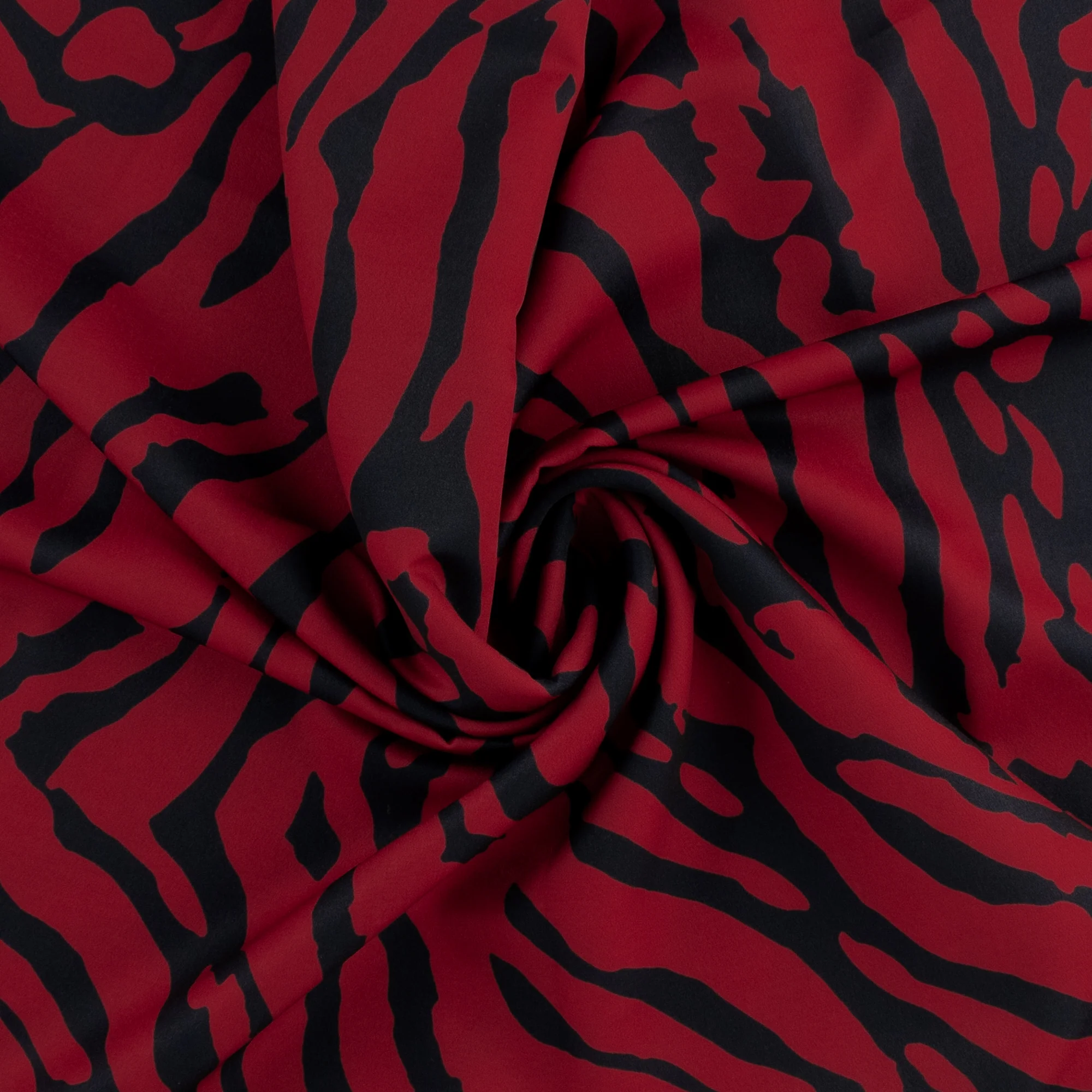 Peachskin Faille Print - NORA - 010 - Red - Image 2