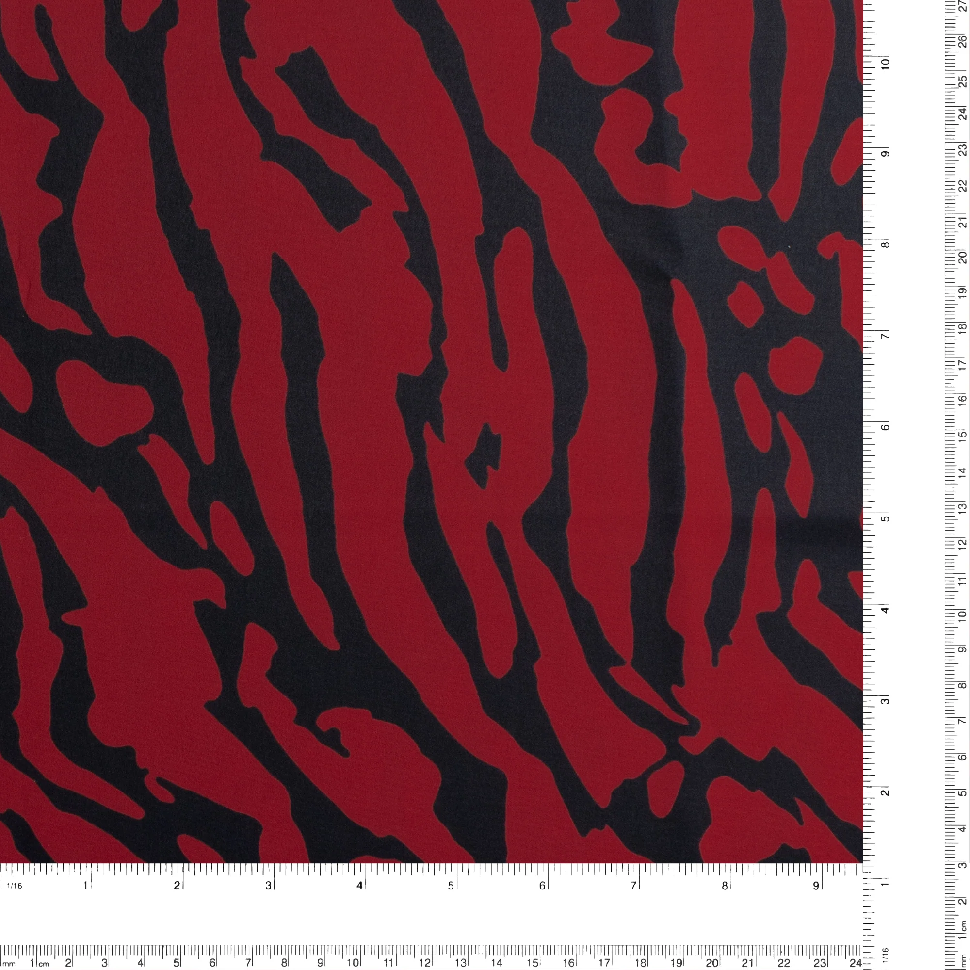 Peachskin Faille Print - NORA - 010 - Red - Image 3