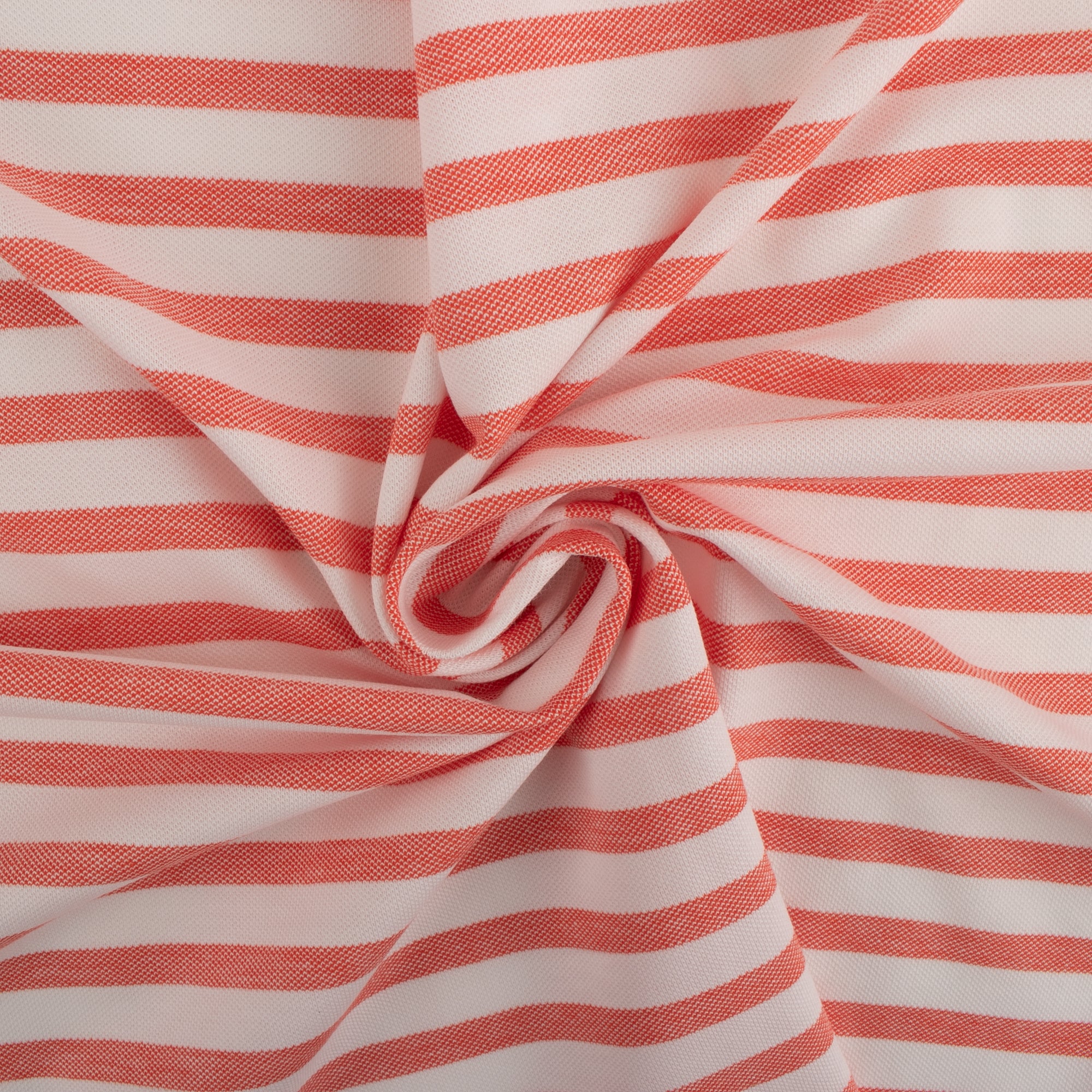 Pique Cotton Jersey - Stripe - Orange - Image 2